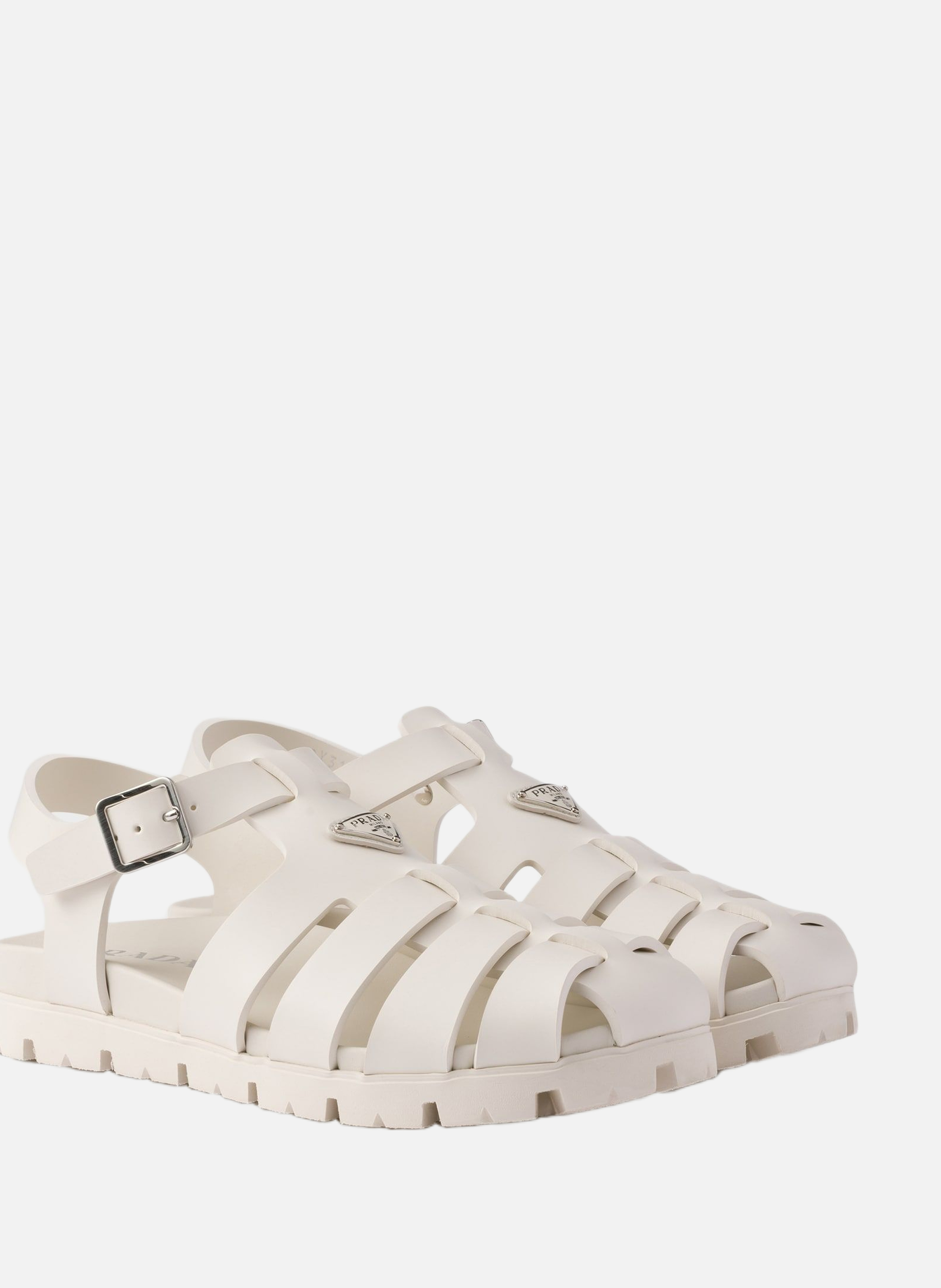 Sandales de pêcheur en gomme PRADA Beige