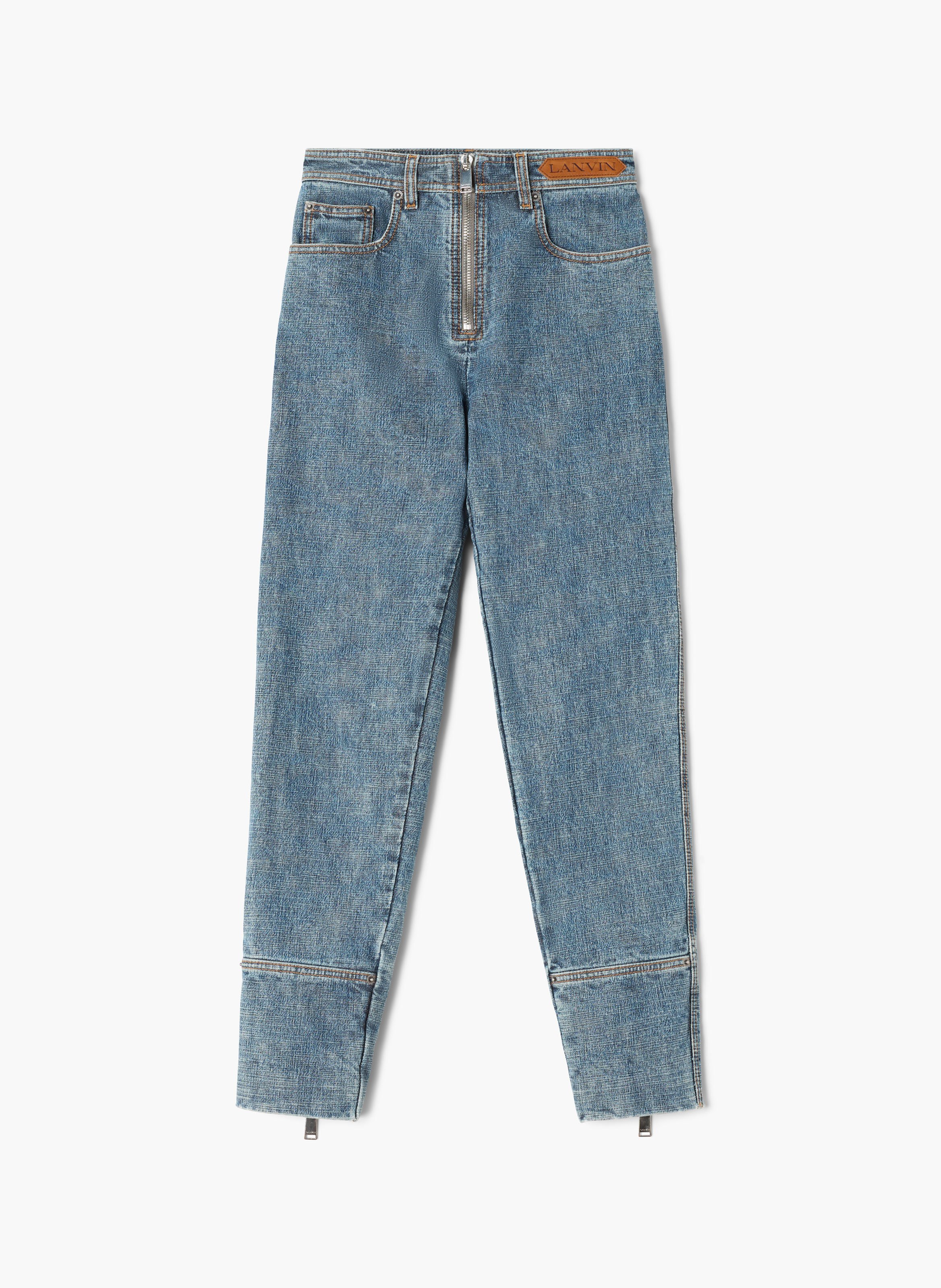 Pantalon zippé en denim LANVIN Bleu