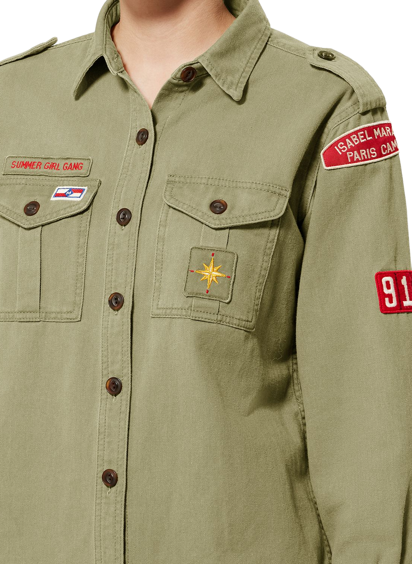 Surchemise Umberta en sergé de coton ISABEL MARANT Kaki