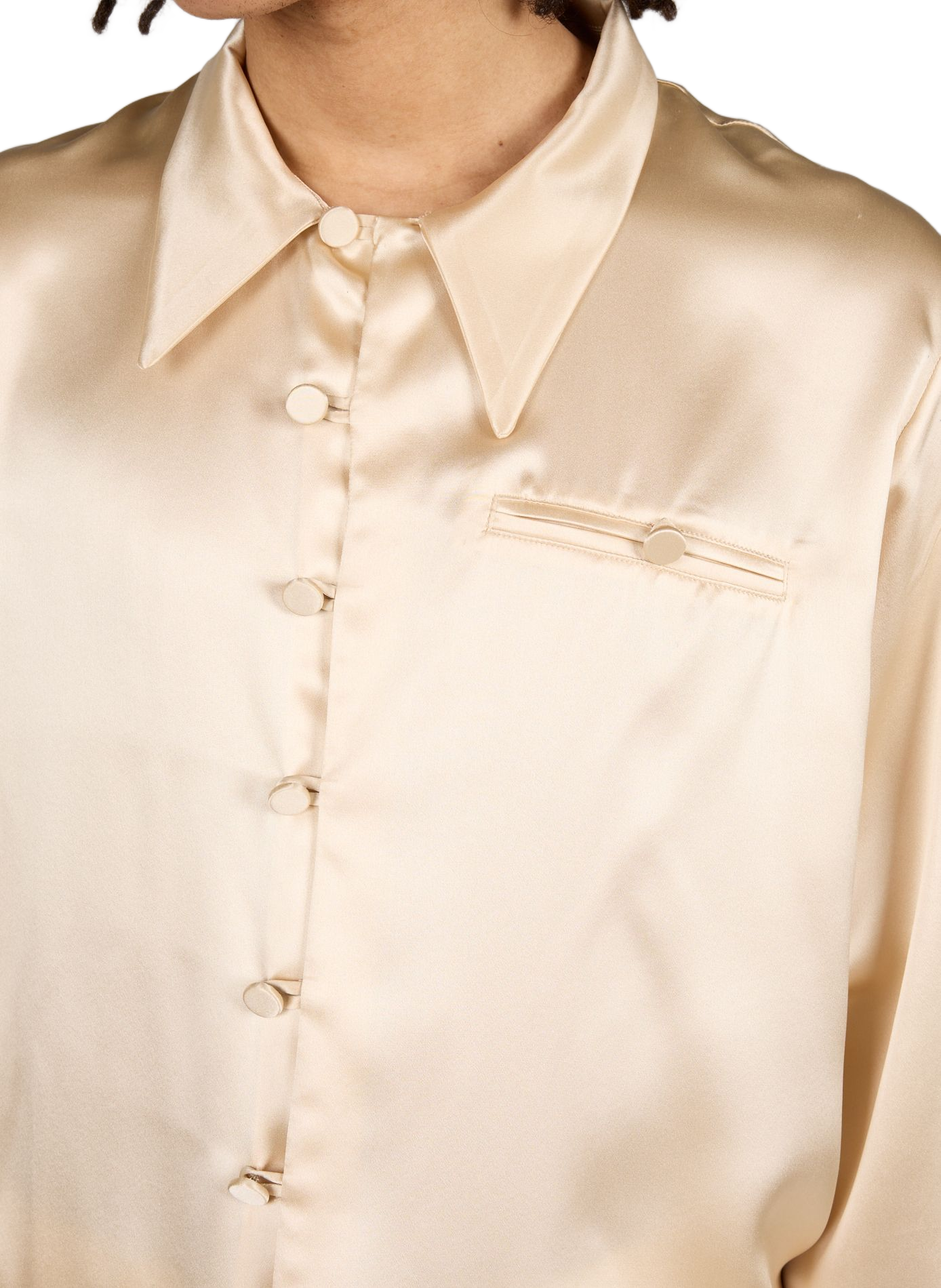 Chemise à manches longues en soie CAMPILLO Beige