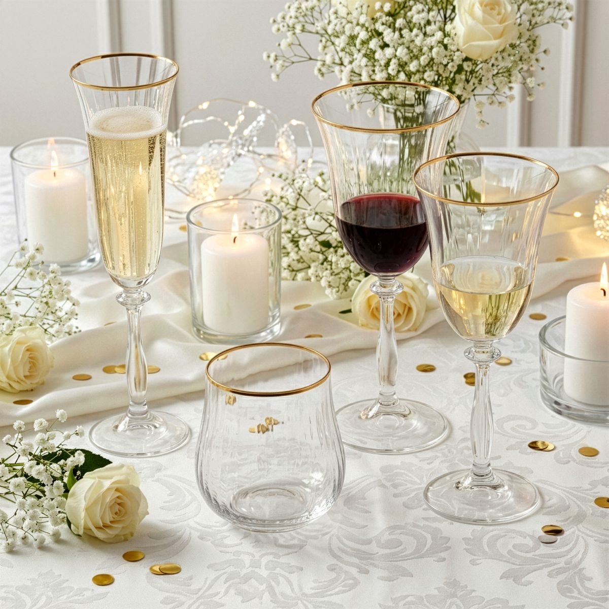 Altesse - lot de 6 verres à pied 35 cl MEDARD DE NOBLAT Doré