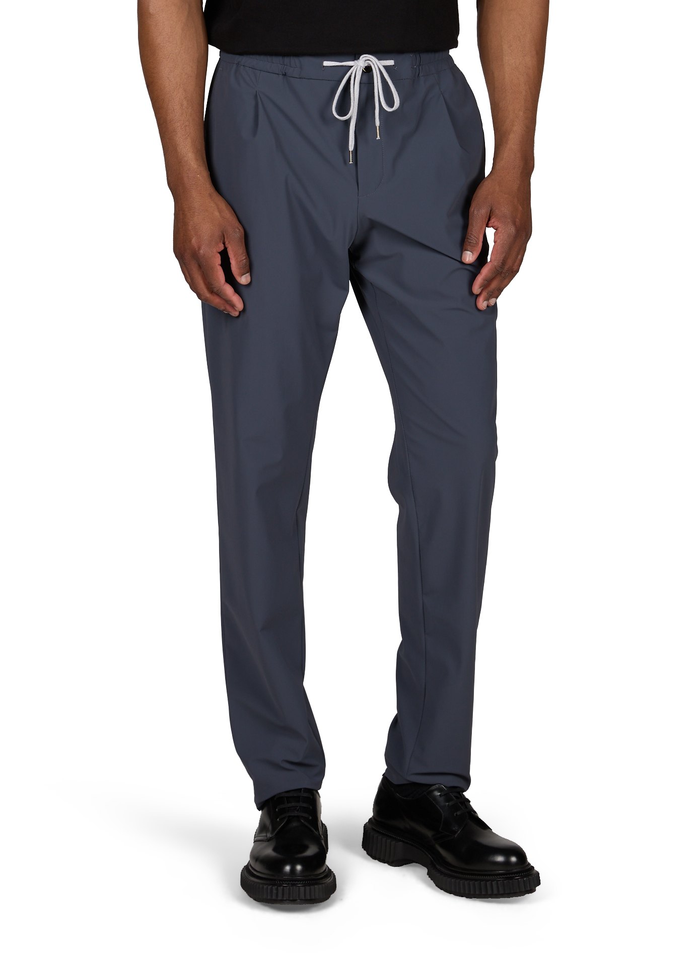 Solid color pants with drawstrings PT01 Grey