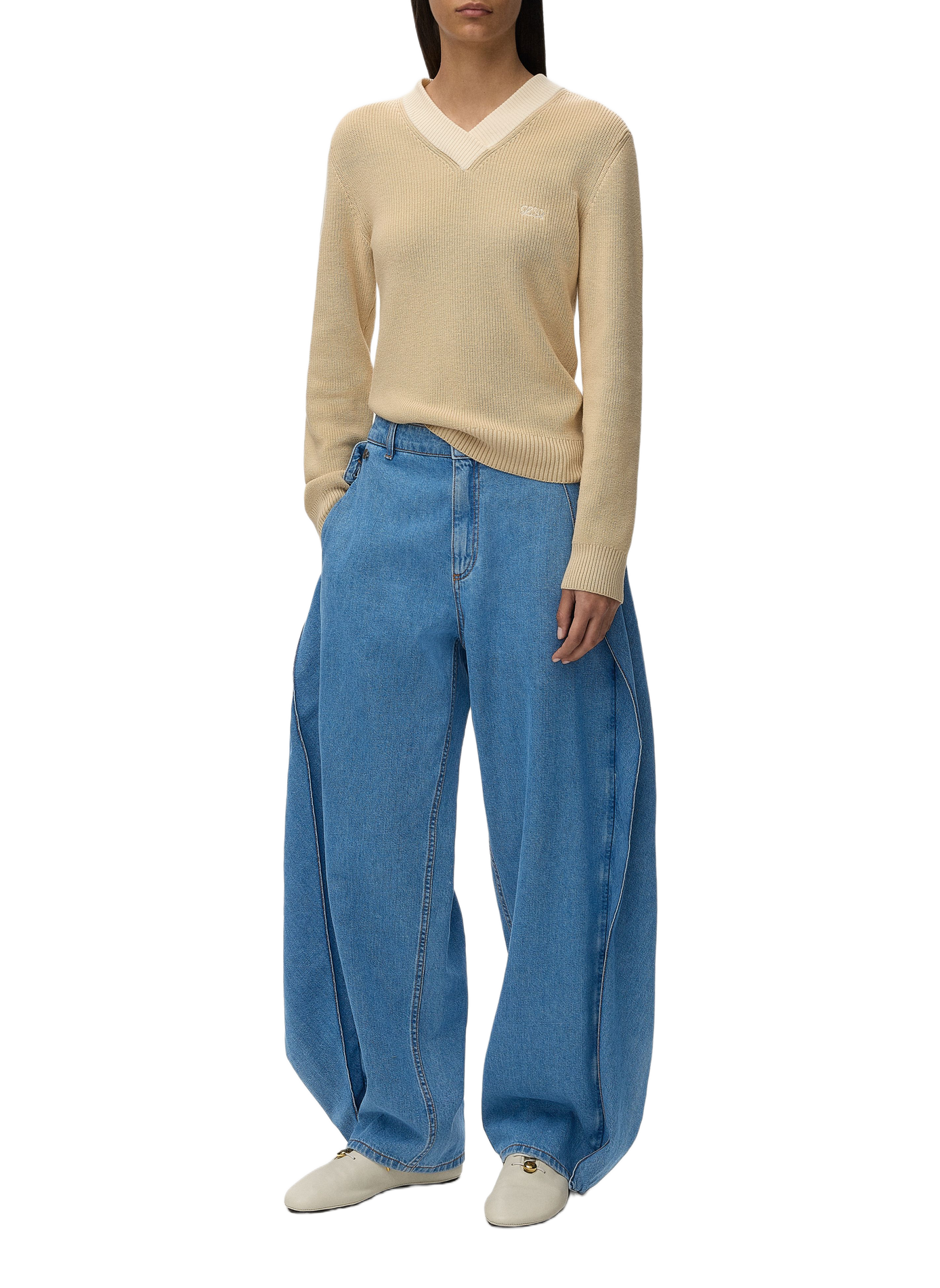 Washed cotton denim jeans LOEWE Blue