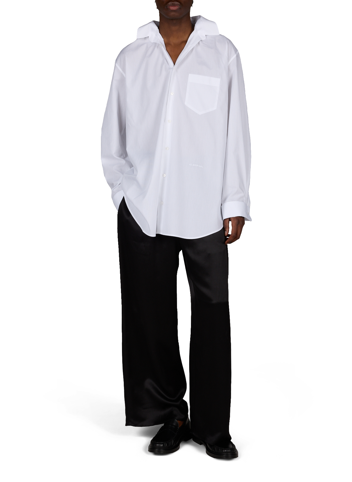 Oversized shirt with classic elasticated collar in cotton ALAINPAUL White