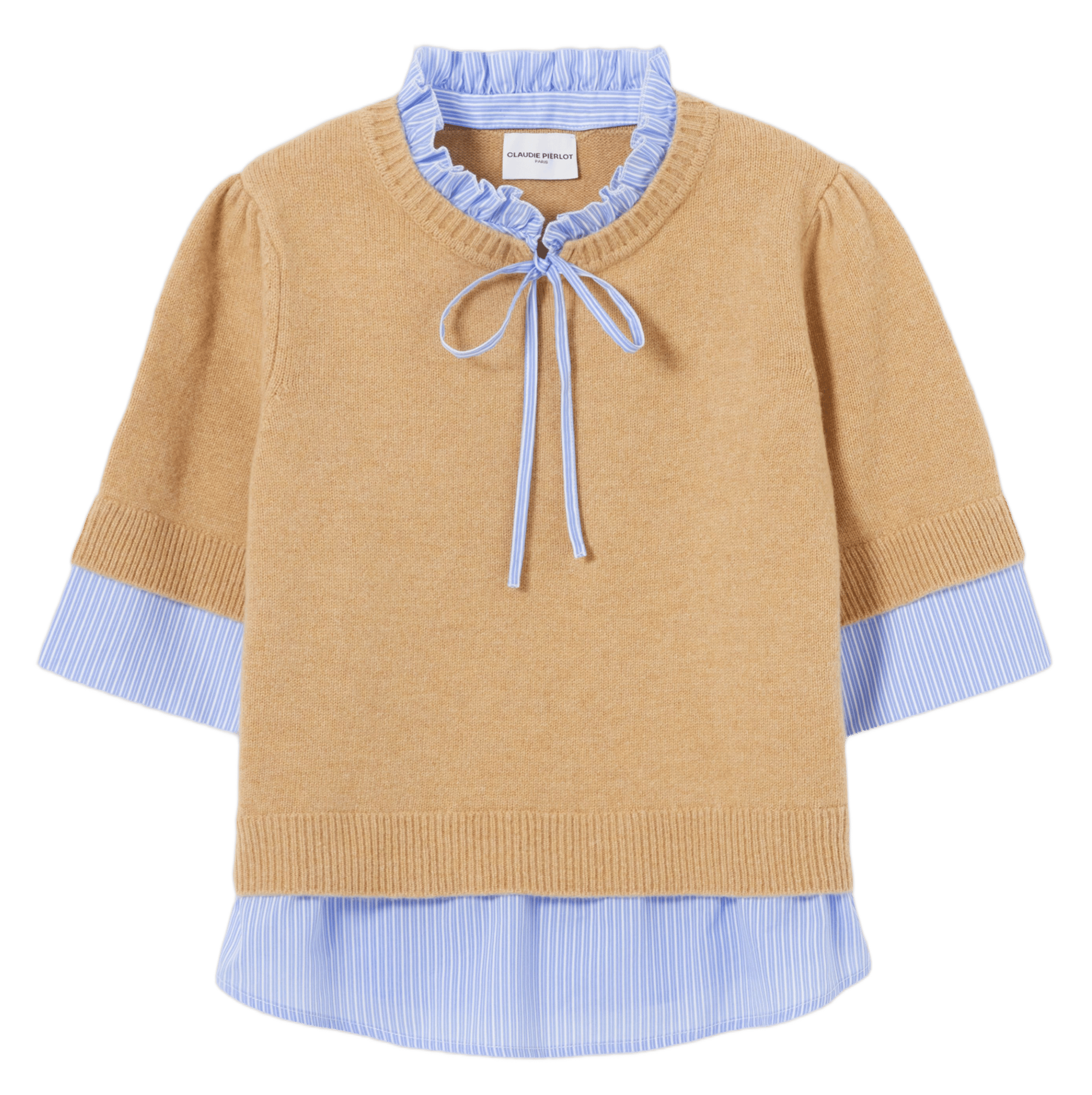 Pull droit en laine CLAUDIE PIERLOT Beige