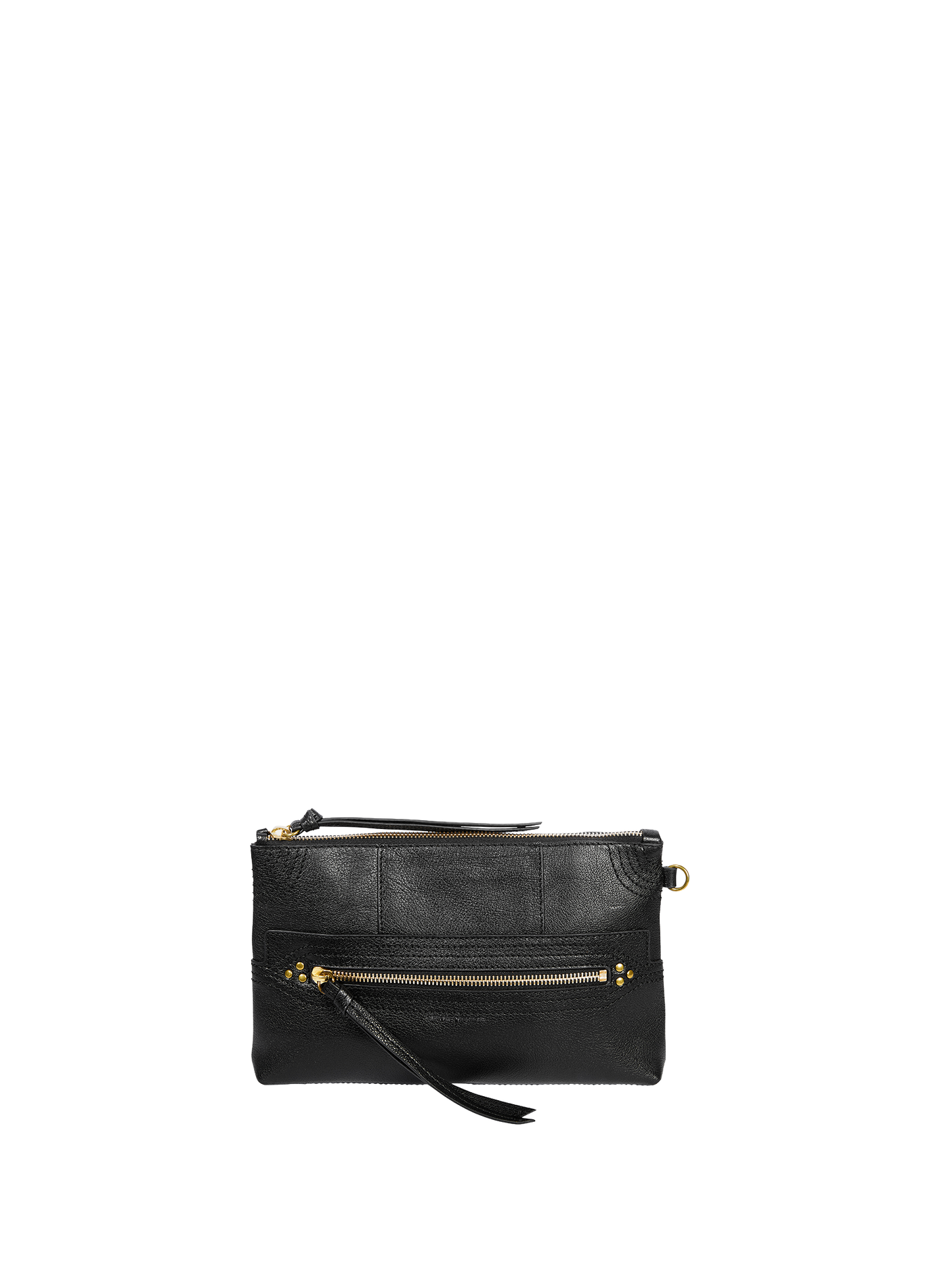 Lucky clutch van buffelleer JÉRÔME DREYFUSS Zwart