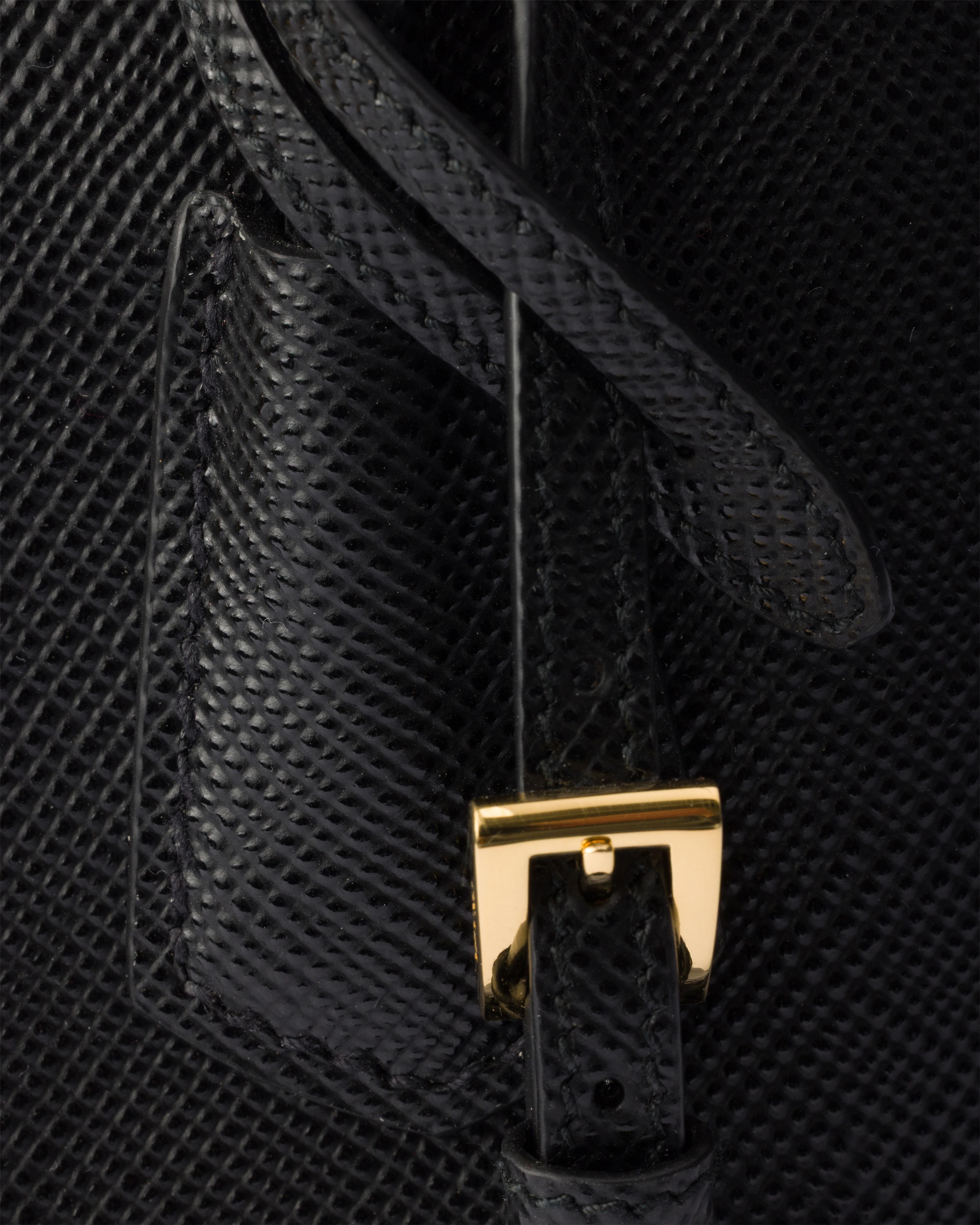 Mini sac prada double en cuir saffiano PRADA Noir