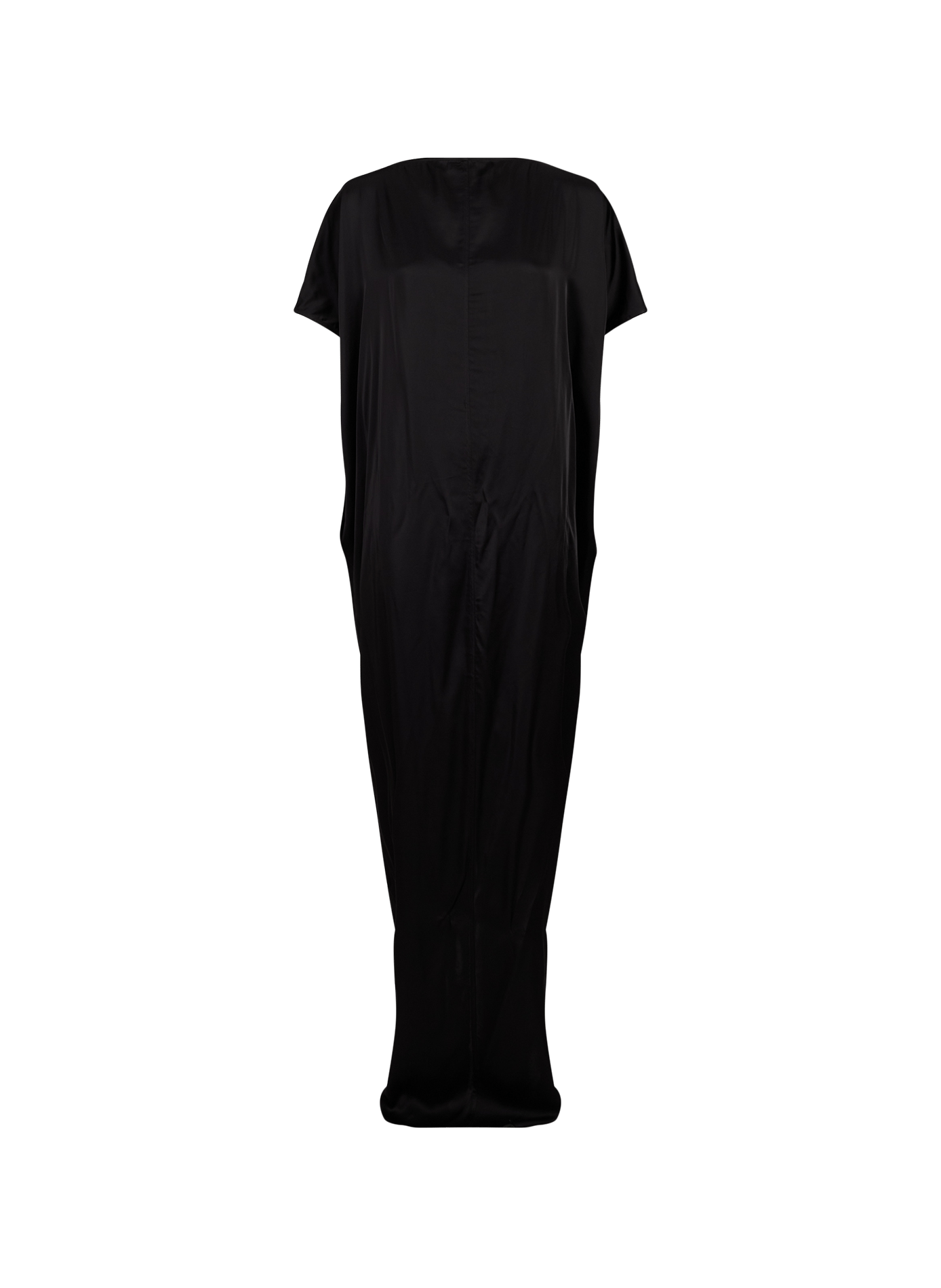 Robe maxi satinée à manches courtes bouffantes  RICK OWENS Noir