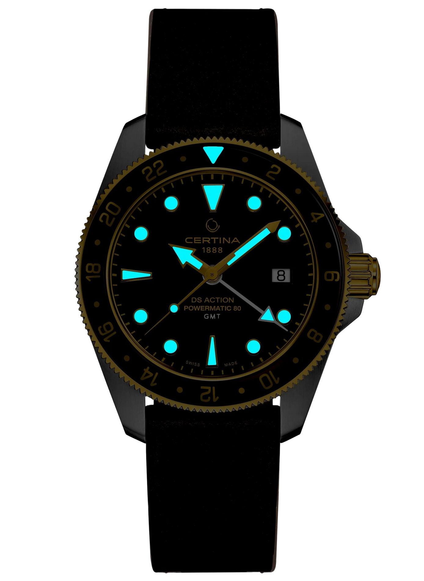Montre automatique DS ACTION GMT en cuir CERTINA Noir