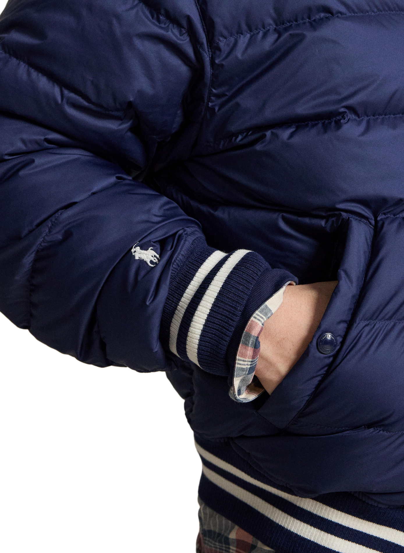 Quilted windbreaker jacket with logo POLO RALPH LAUREN Blue