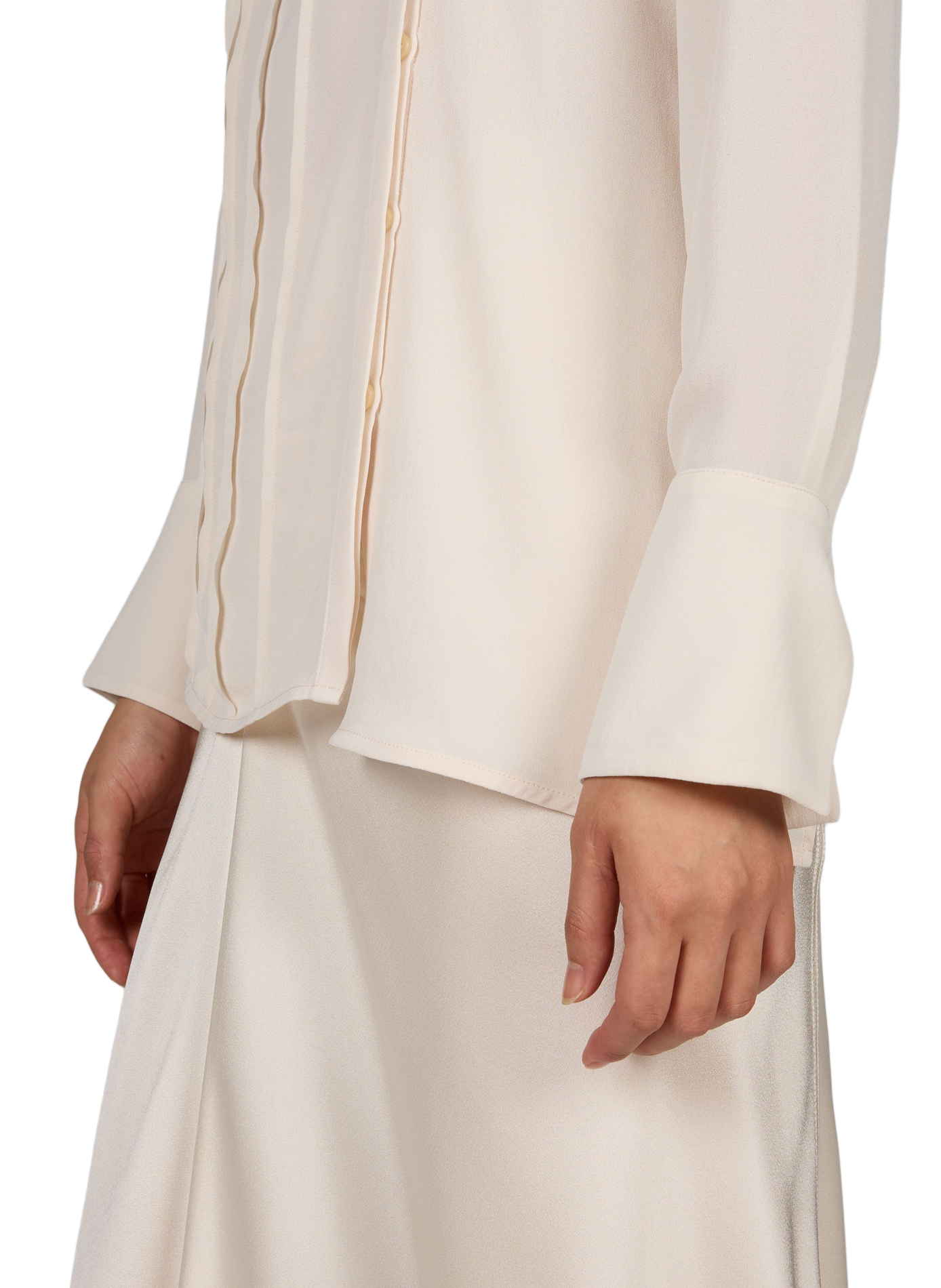 Blouse with asymmetric closure and hem VICTORIA BECKHAM Beige