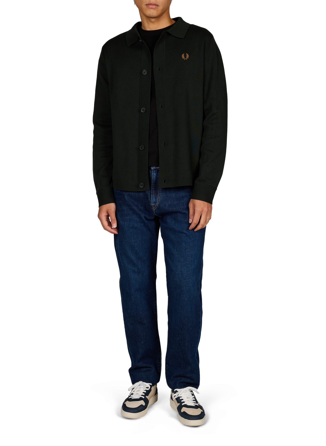 Langärmliges Poloshirt mit Knopfleiste FRED PERRY Grun