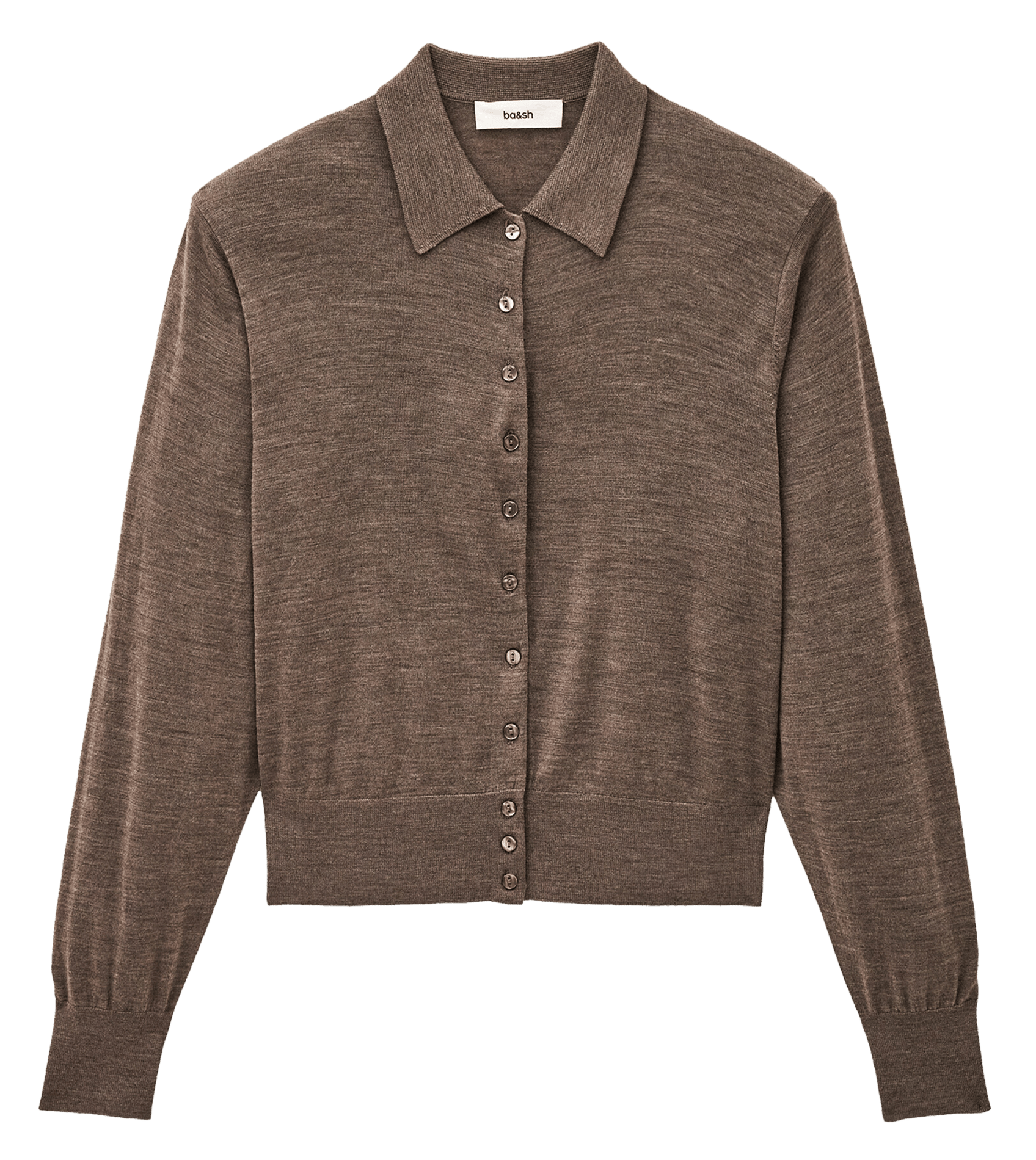 Recht vest met klassieke kraag in wol boston BA&SH Beige