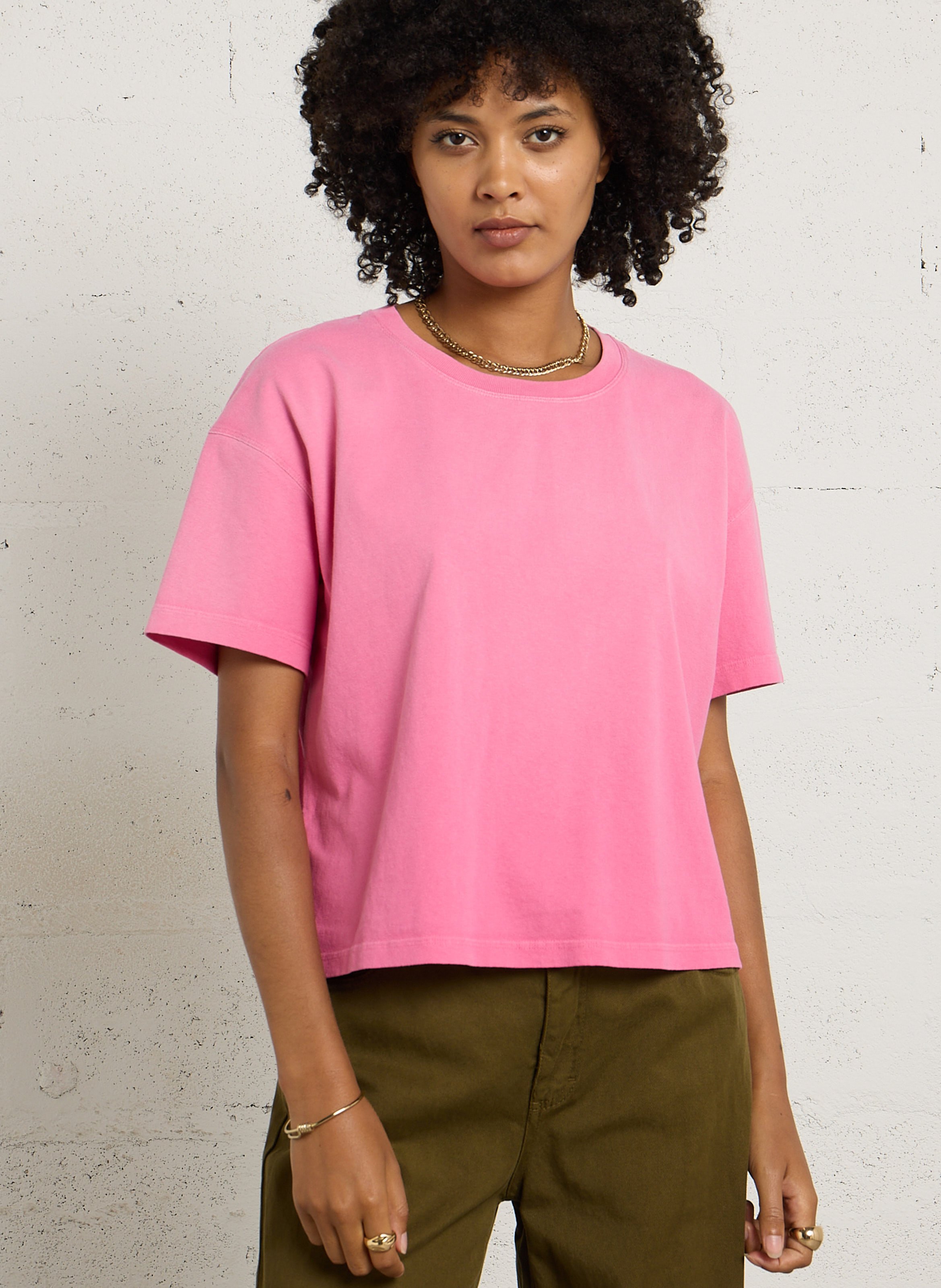 Tee-shirt ample uni afoma AMERICAN VINTAGE Rose