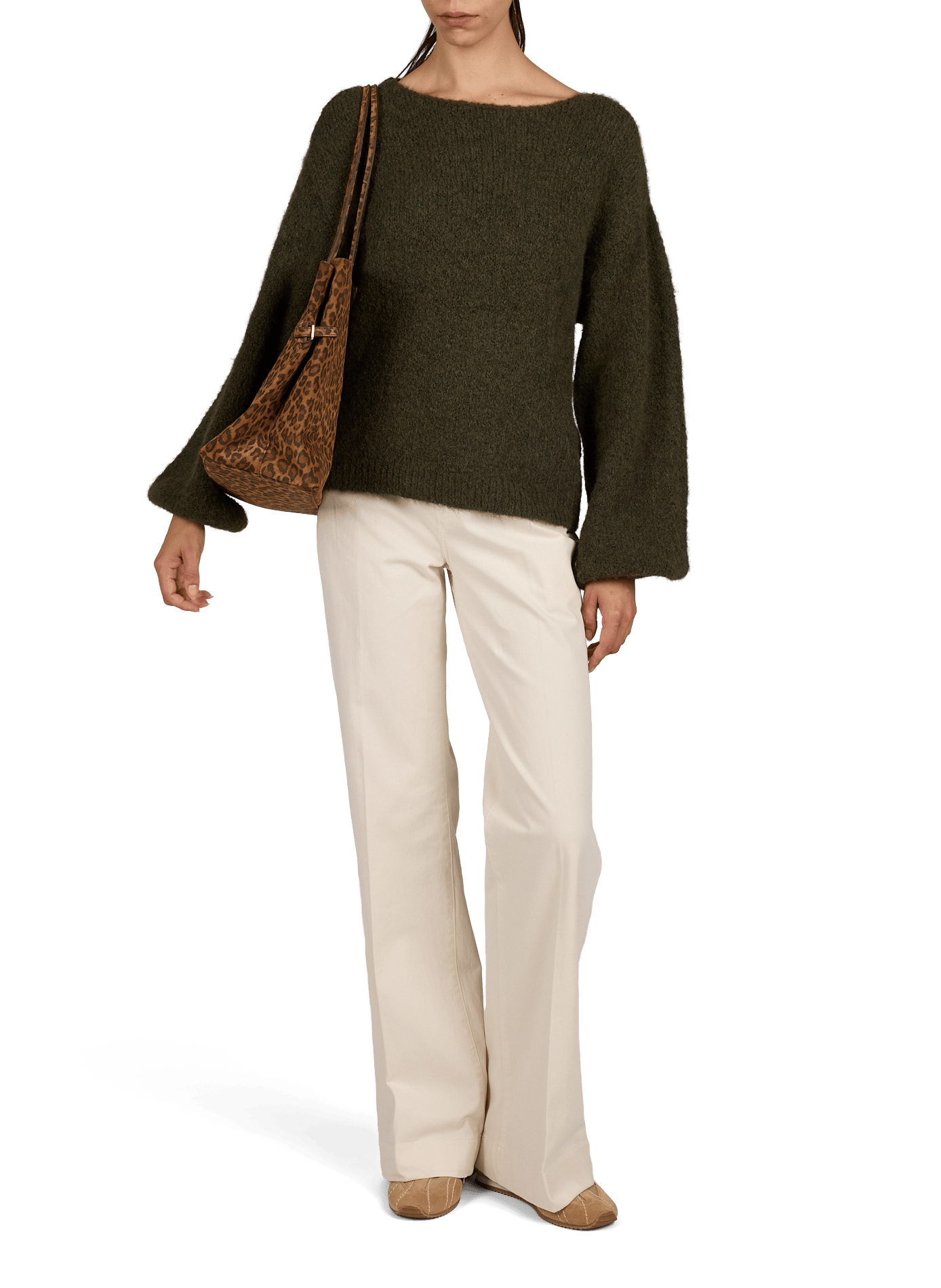 Rundhalsausschnitt-Pullover VILA Khaki