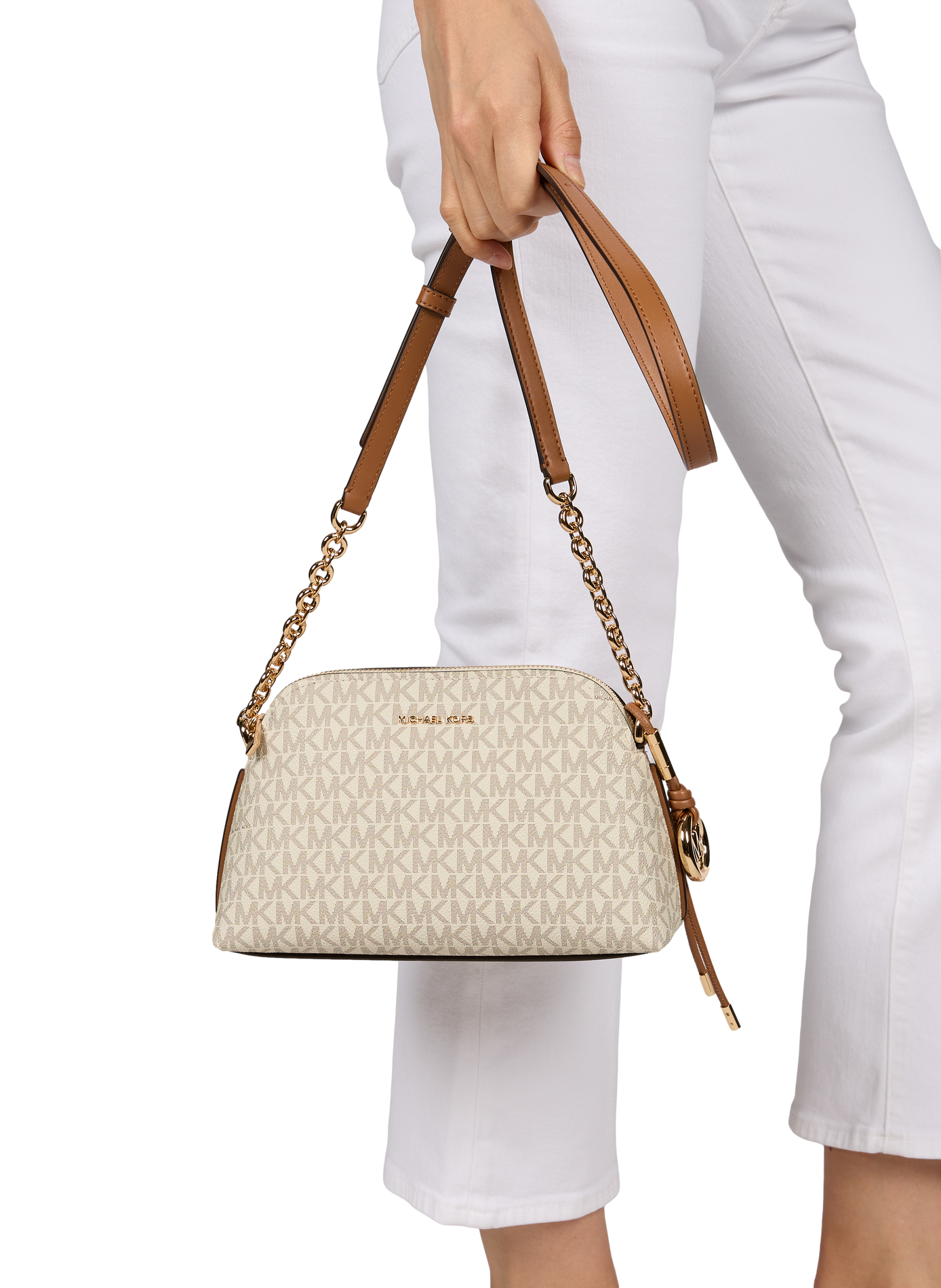 Monogrammed Freddie shoulder bag MICHAEL KORS Beige