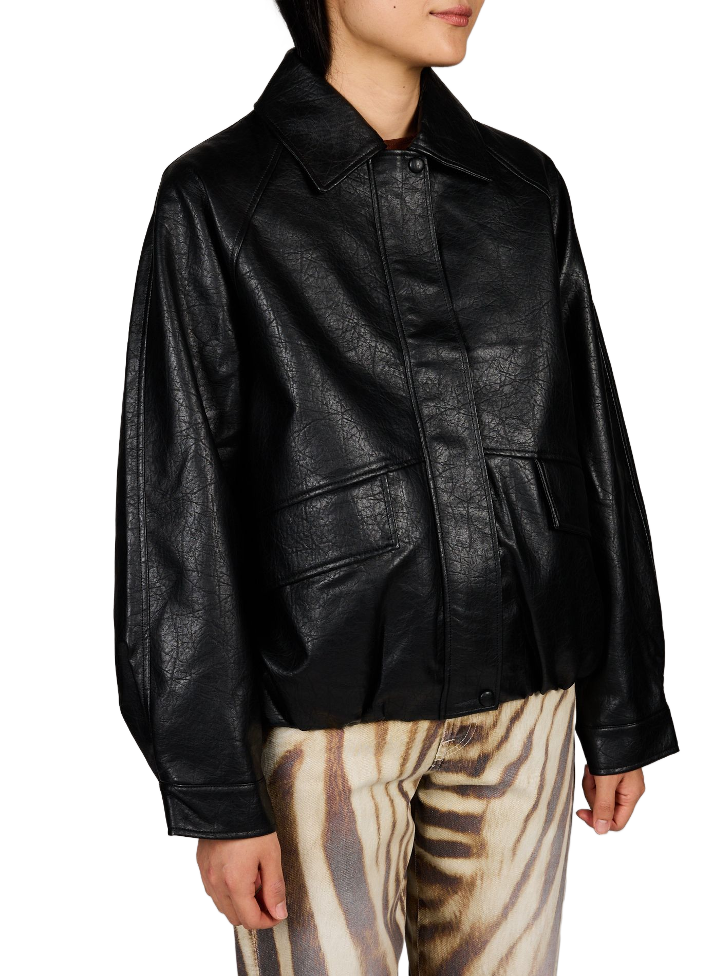 Oversize Jacke mit klassischem Kragen TOPSHOP Schwarz