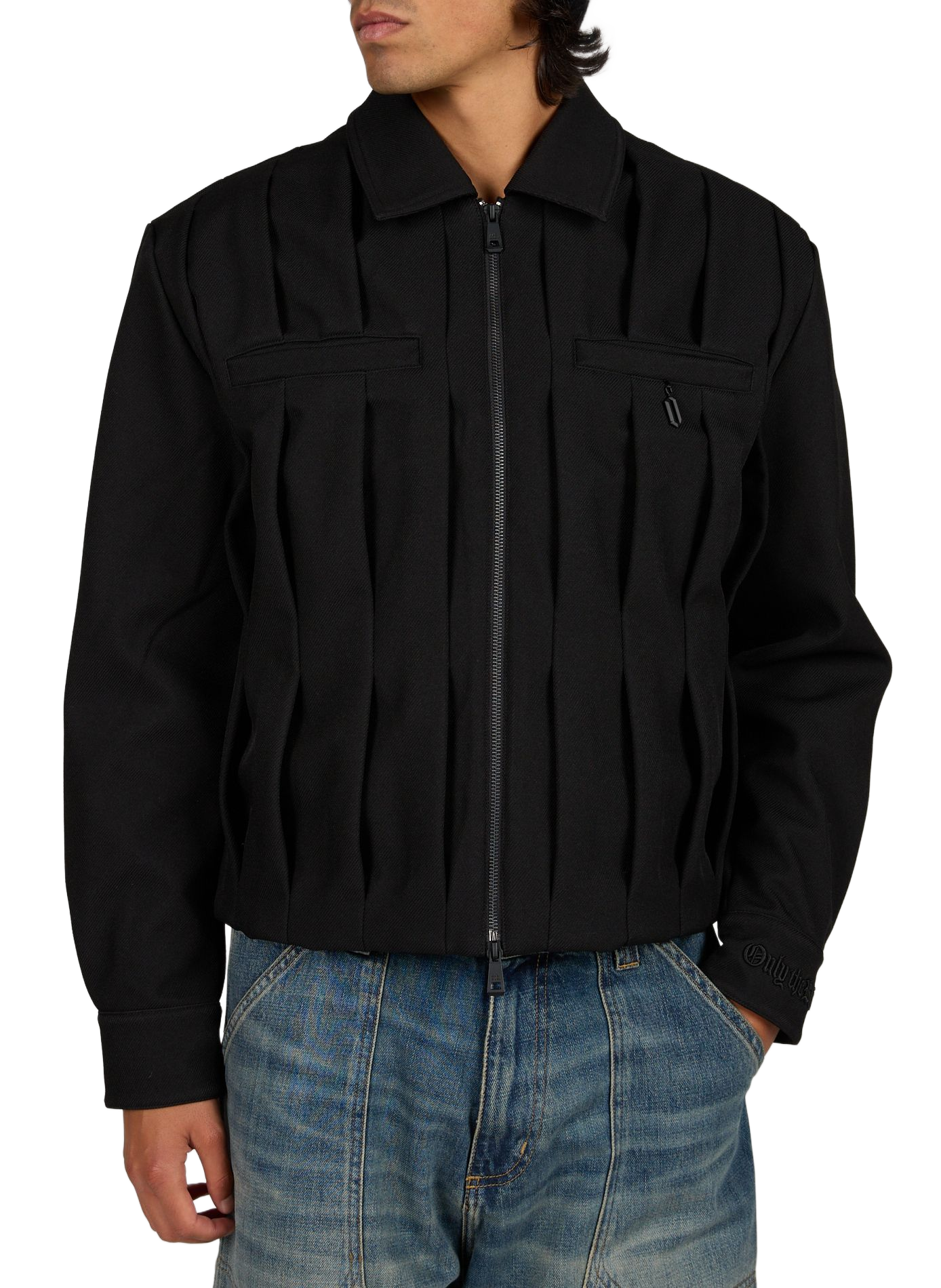 Oversized jacket with classic collar ONLY THE BLIND Black