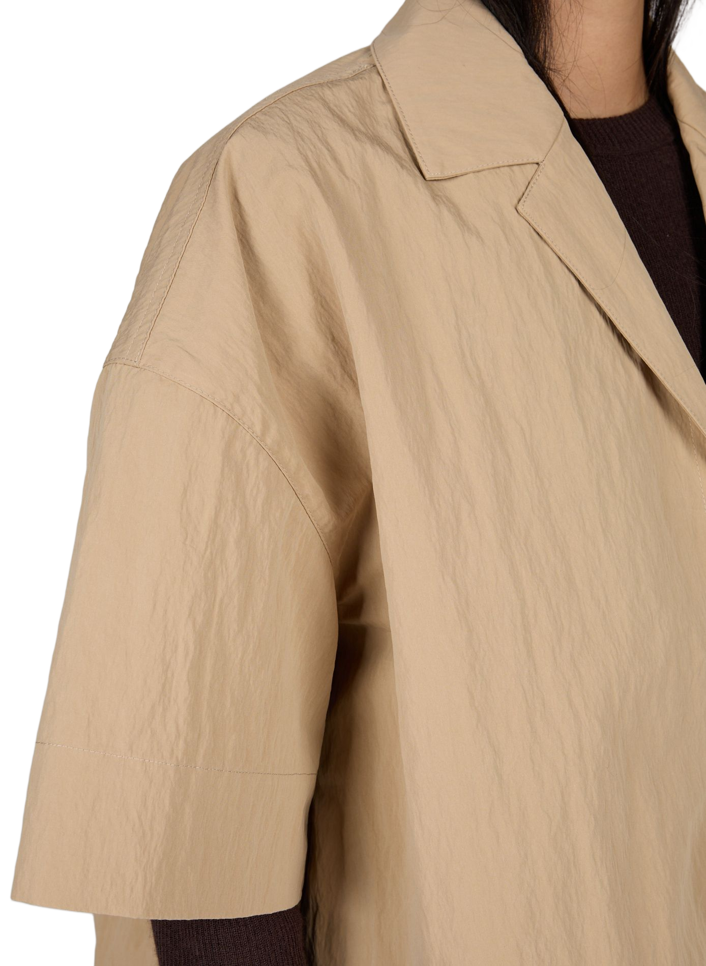 Short-sleeved shirt in blended cotton GANNI Beige