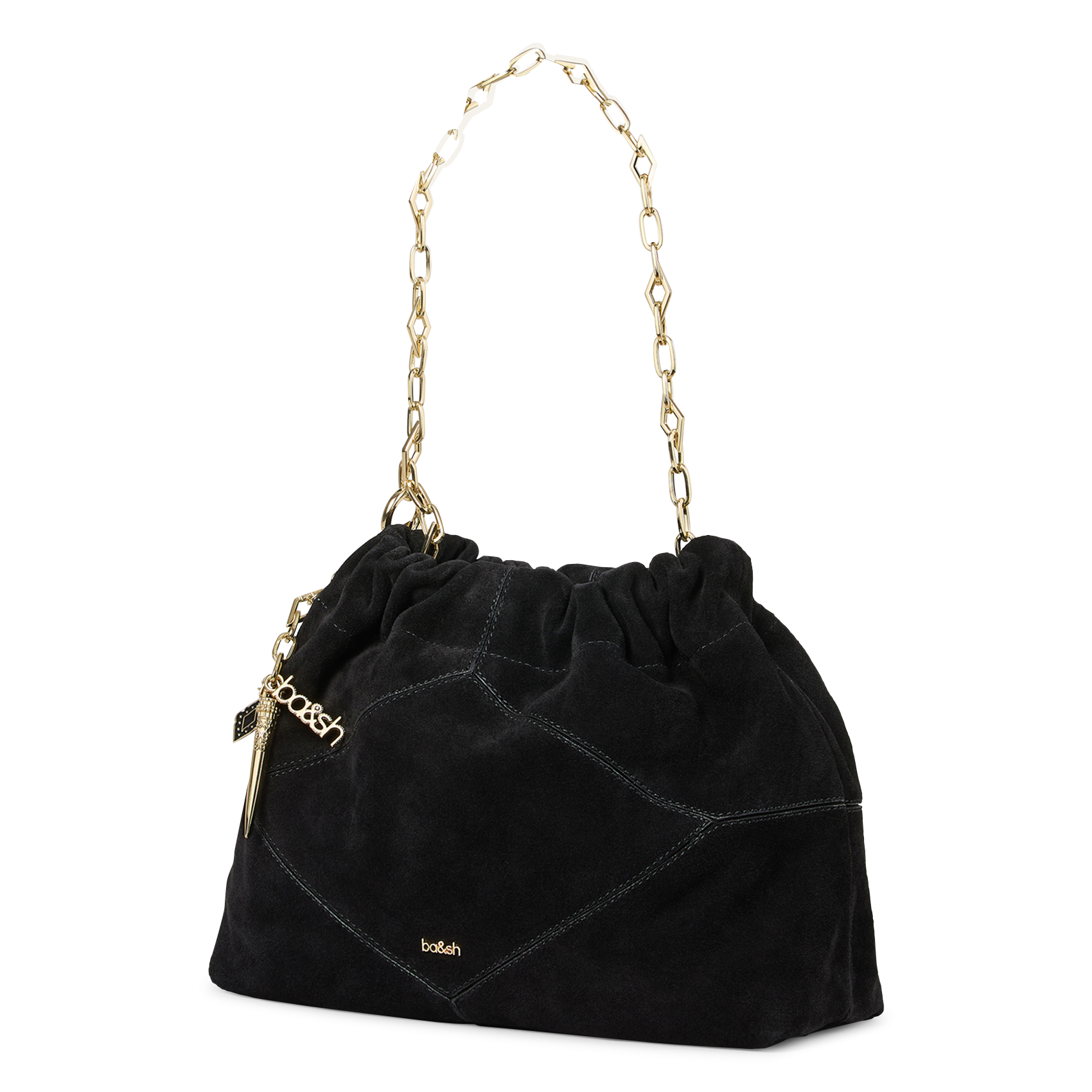 Sac porté épaule en cuir mini june tote BA&SH Noir