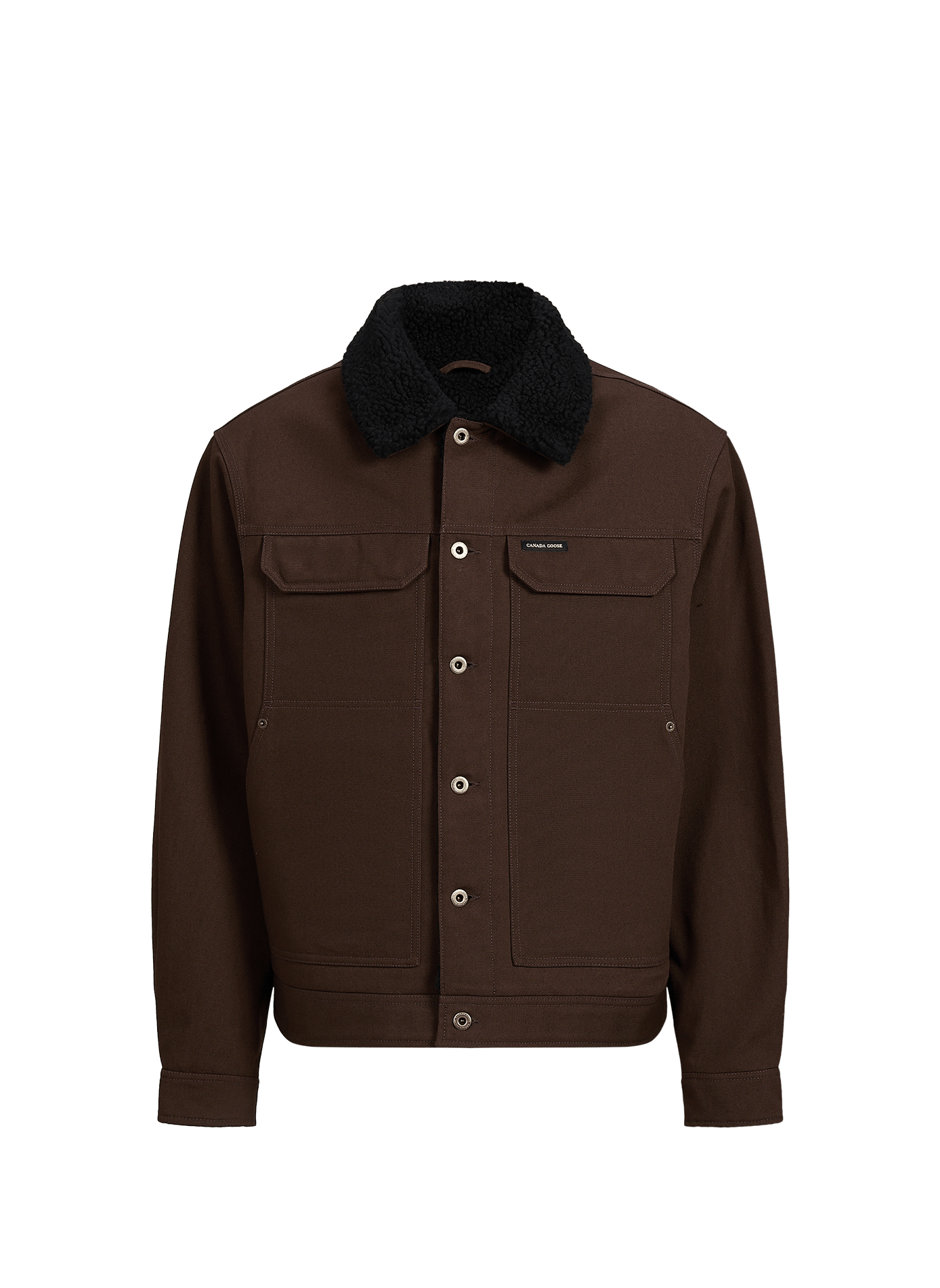 Plain straight-cut cotton jacket CANADA GOOSE Black