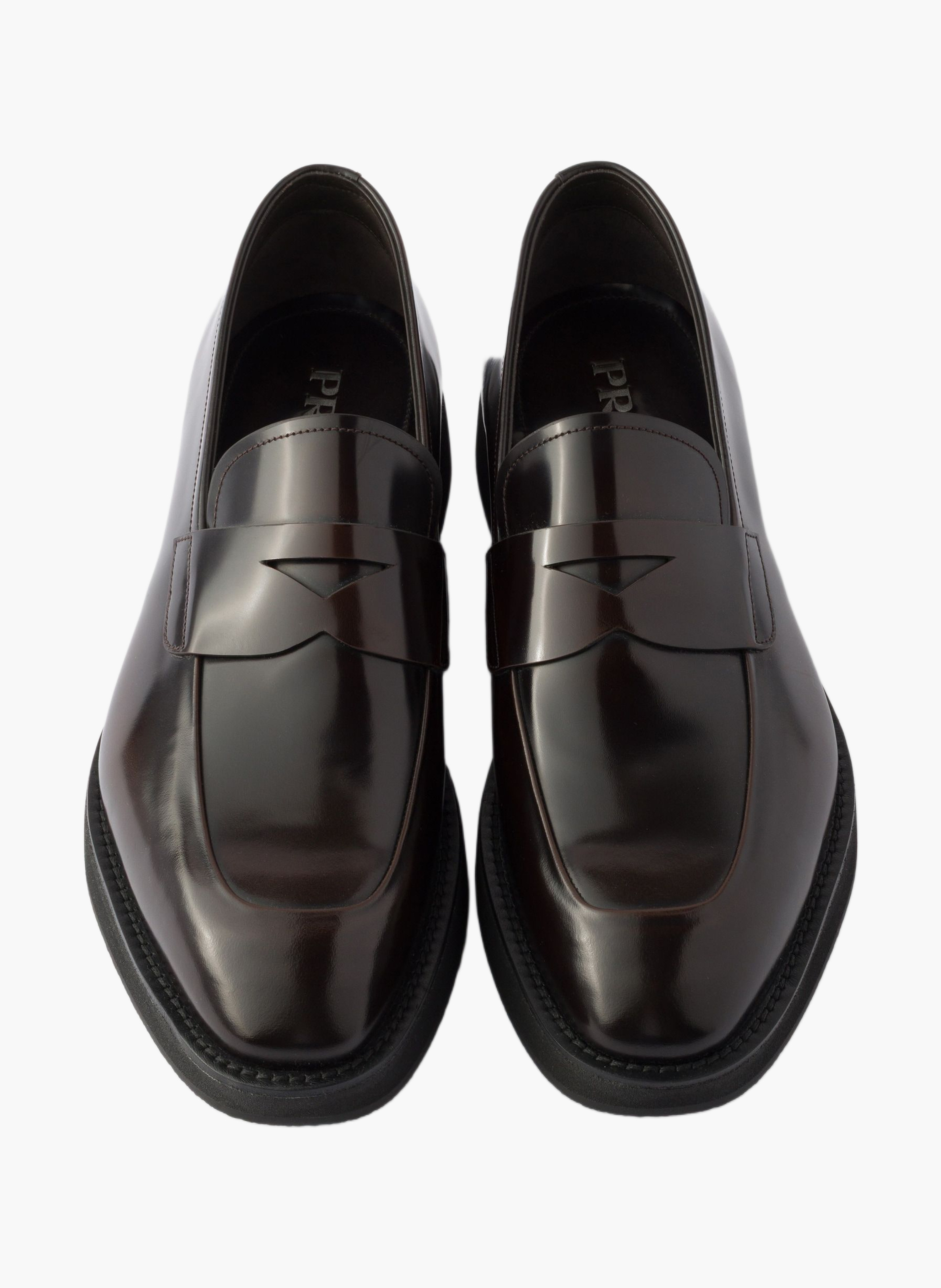 Mocassins en cuir brossé PRADA Marron