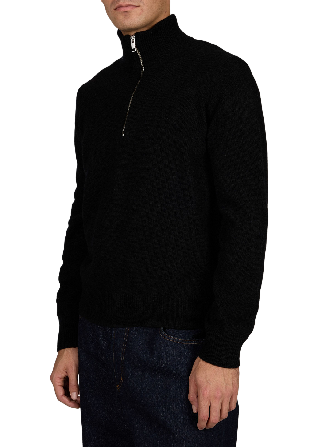 Wool zip-neck jumper AIGLE Black