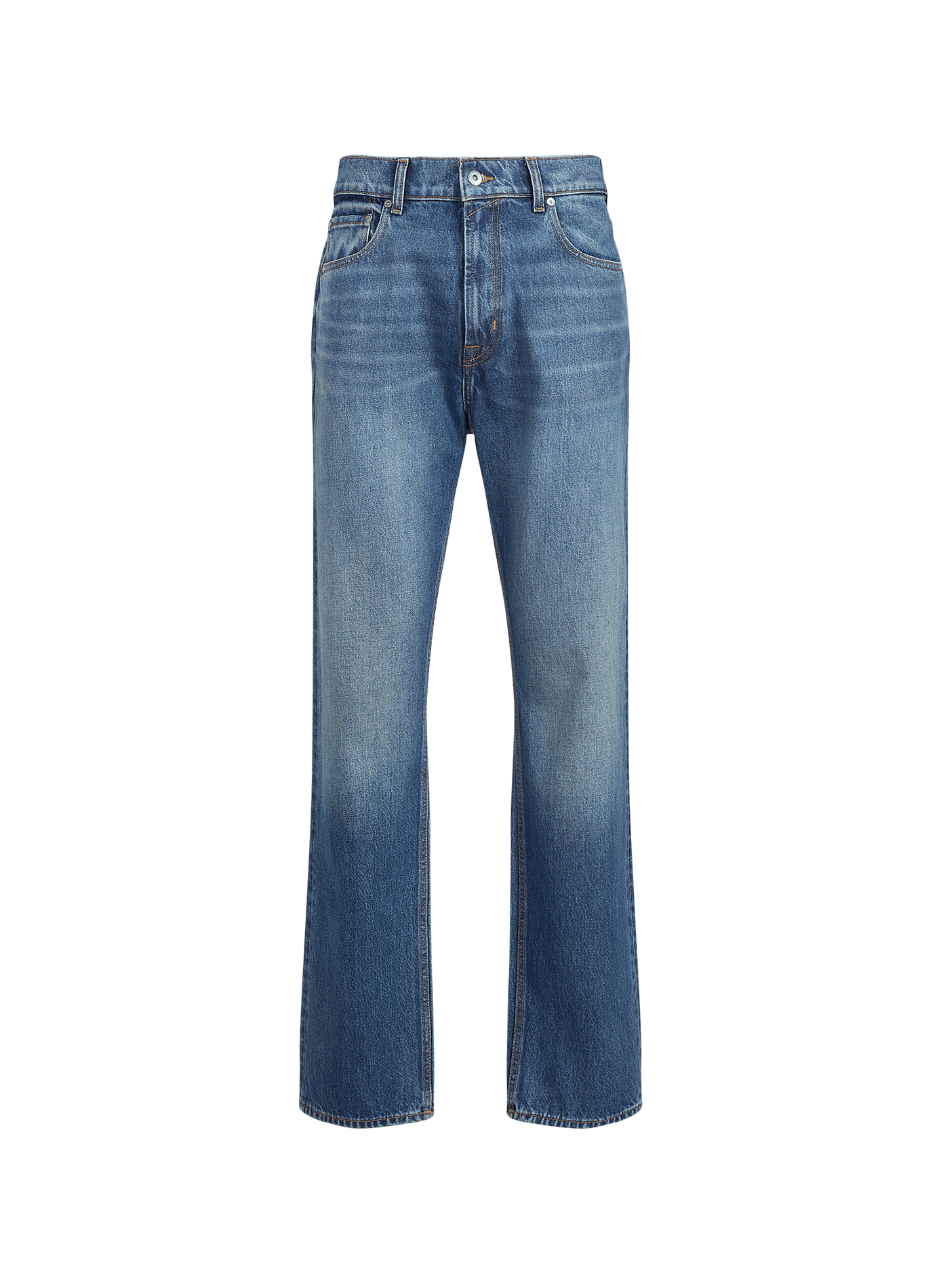 Jean droit en coton 7 FOR ALL MANKIND Bleu