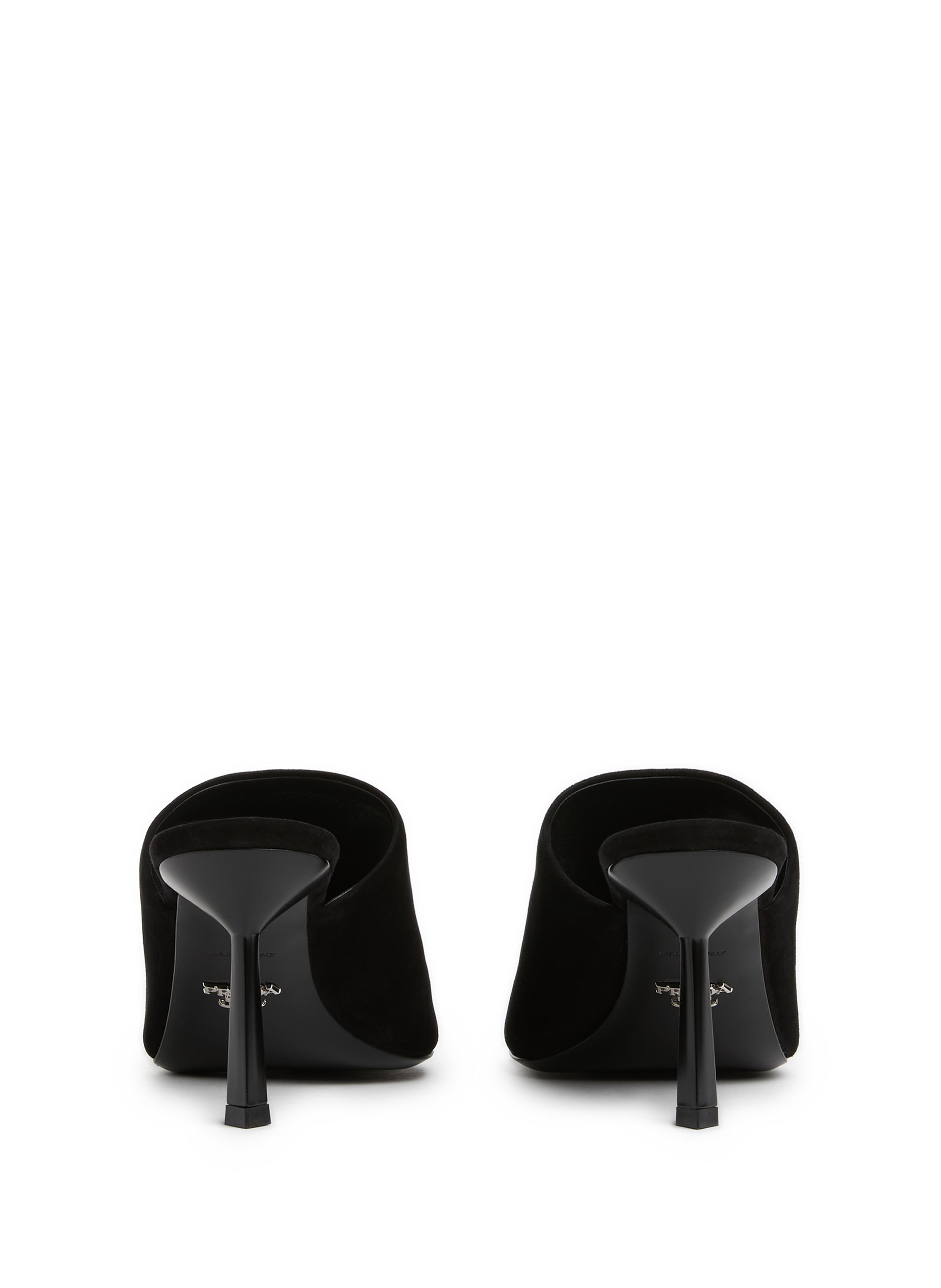 Suede slide sandals PRADA Black