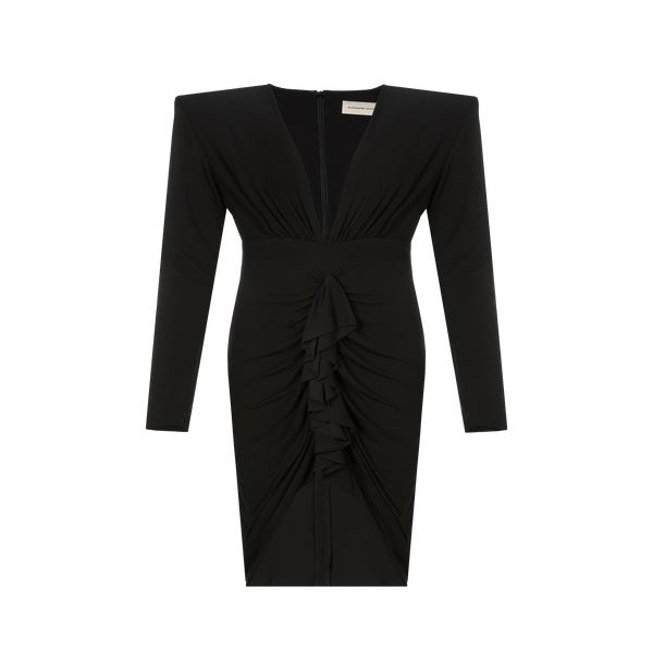Alexandre Vauthier Ruched Midi Dress In Black