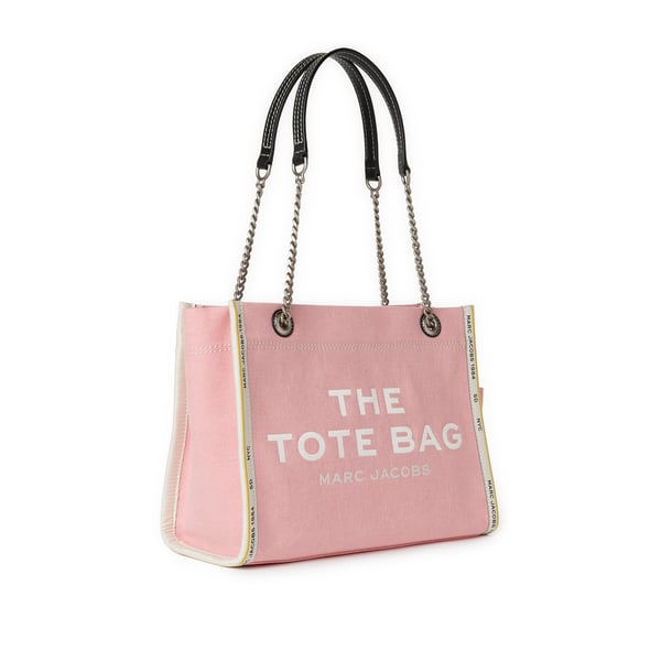 Marc Jacobs Sac Cabas The Denim Chain Medium Tote Bag In Pink