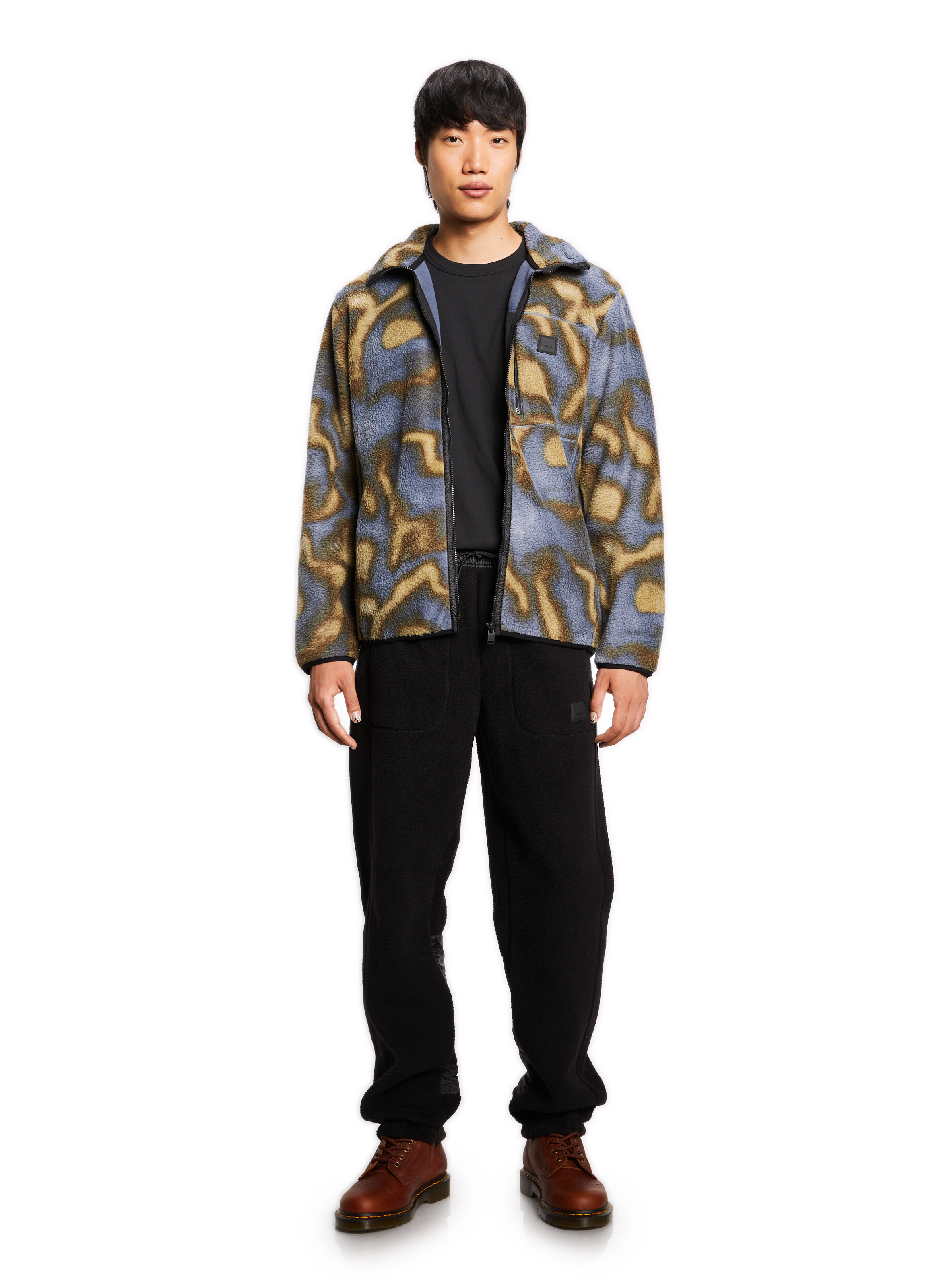 Veste polaire col montant RAINS Bleu