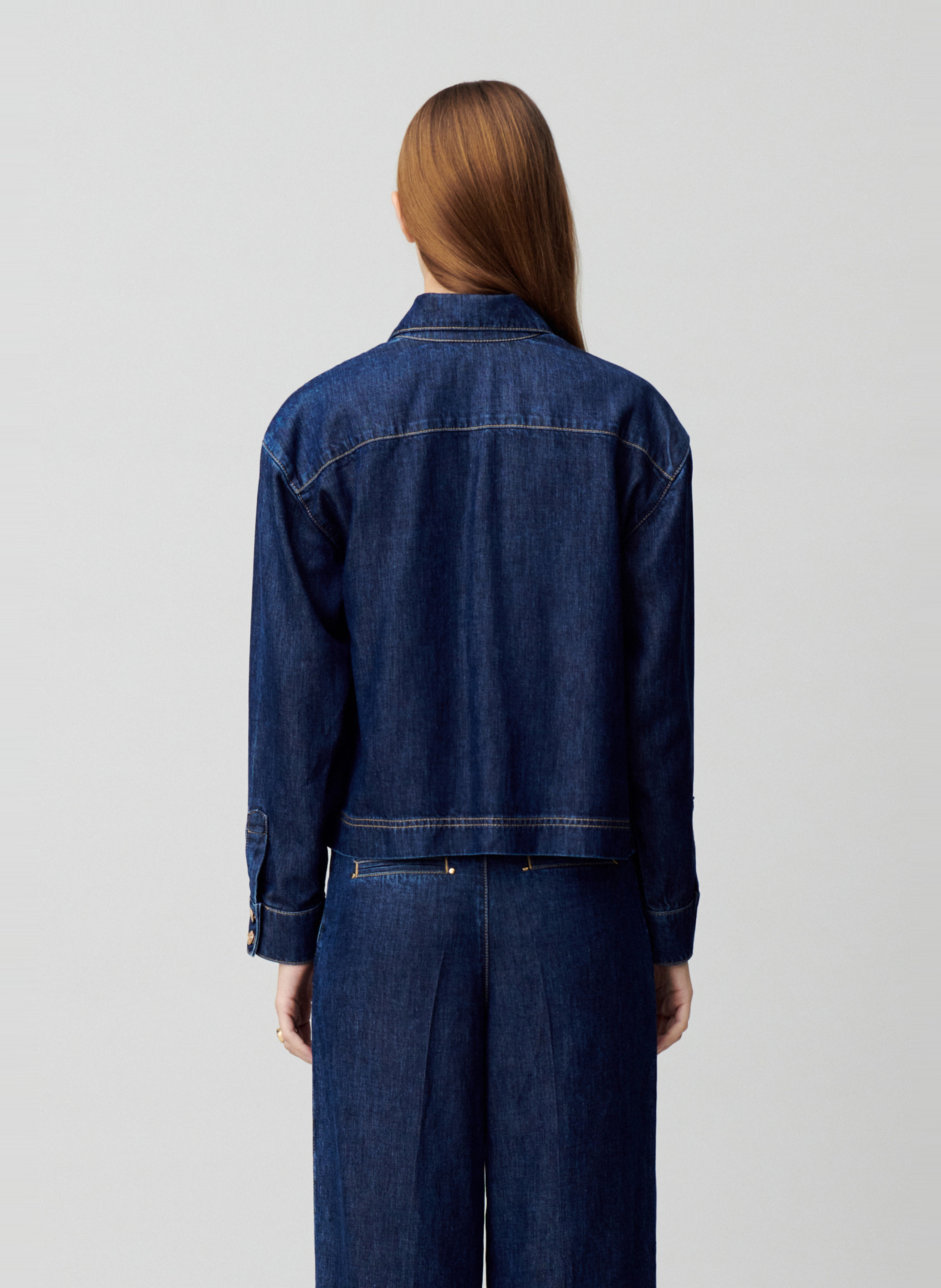 Chemise col classique en denim CLAUDIE PIERLOT Bleu