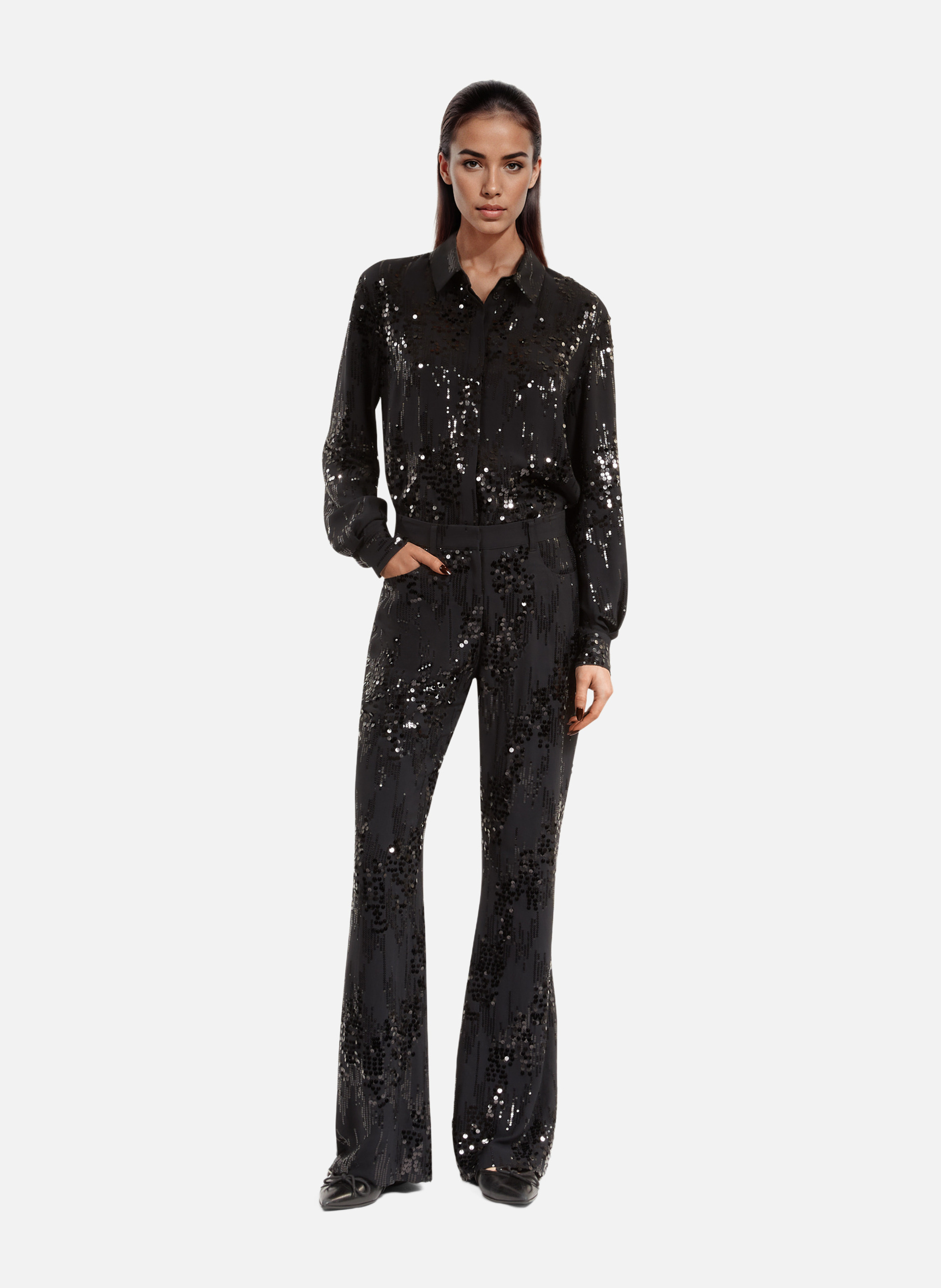 Chemise à sequins THE KOOPLES Noir
