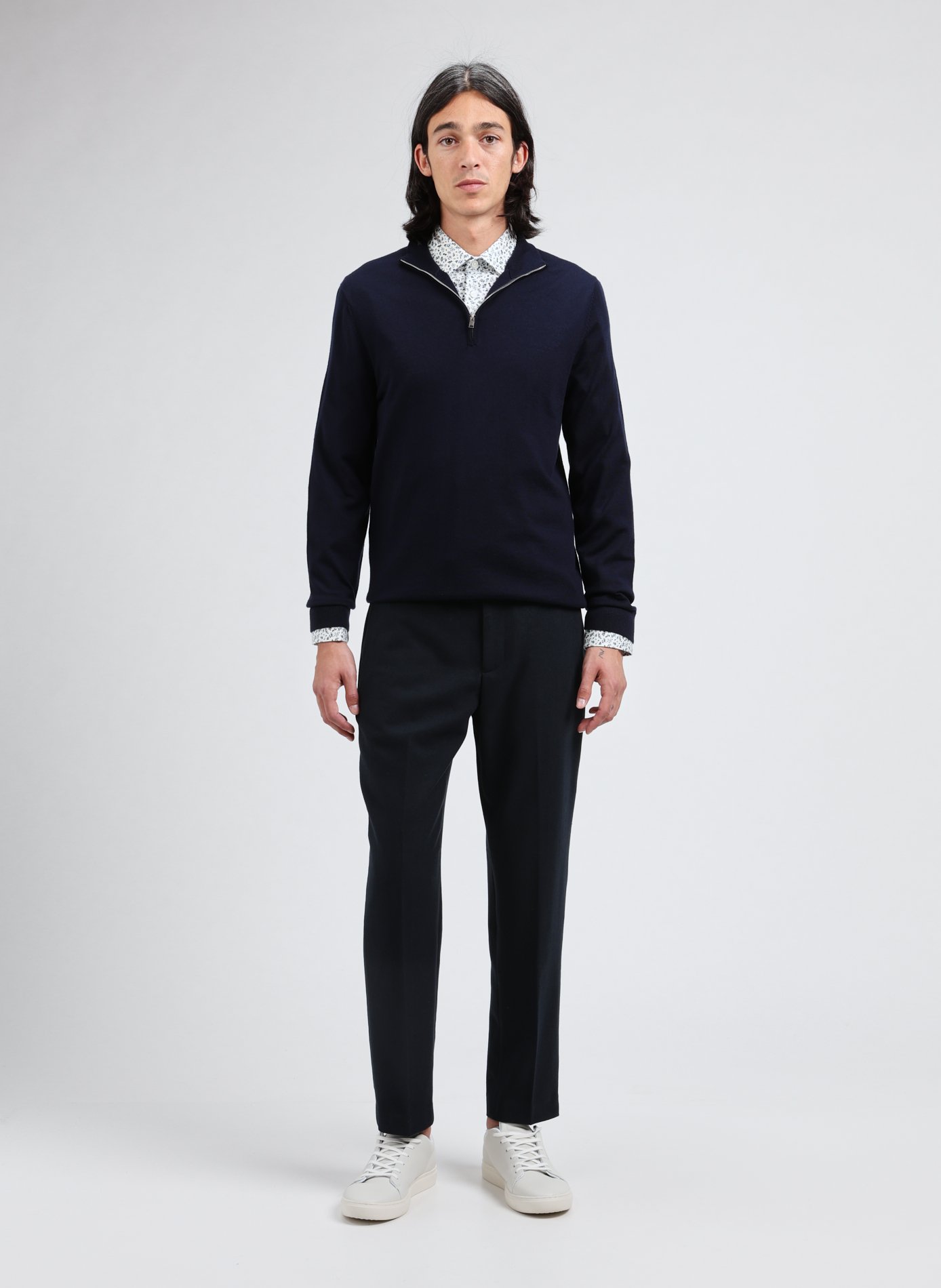 Pull droit en laine mérinos SELECTED Bleu