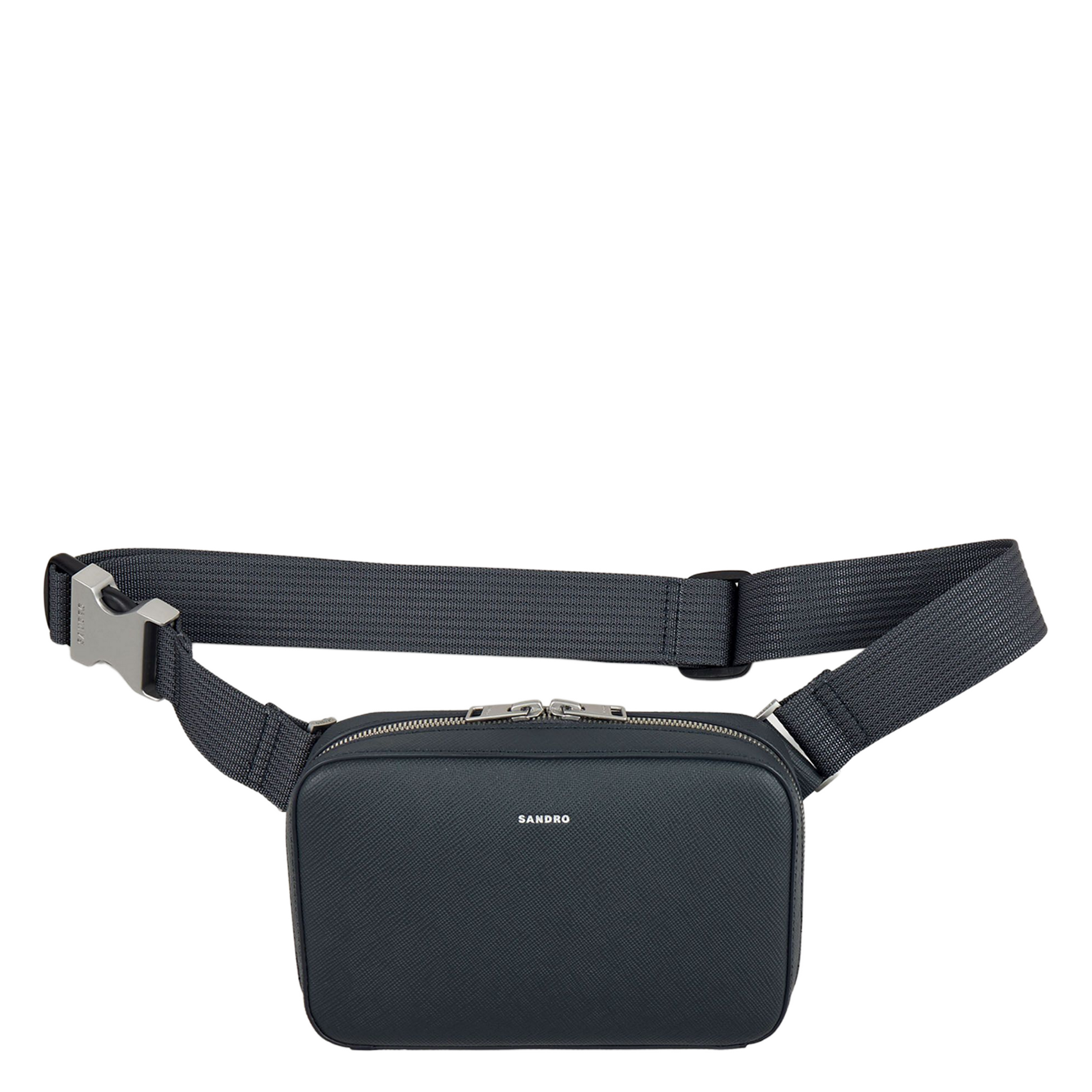 Sac bandoulière en cuir SANDRO Gris