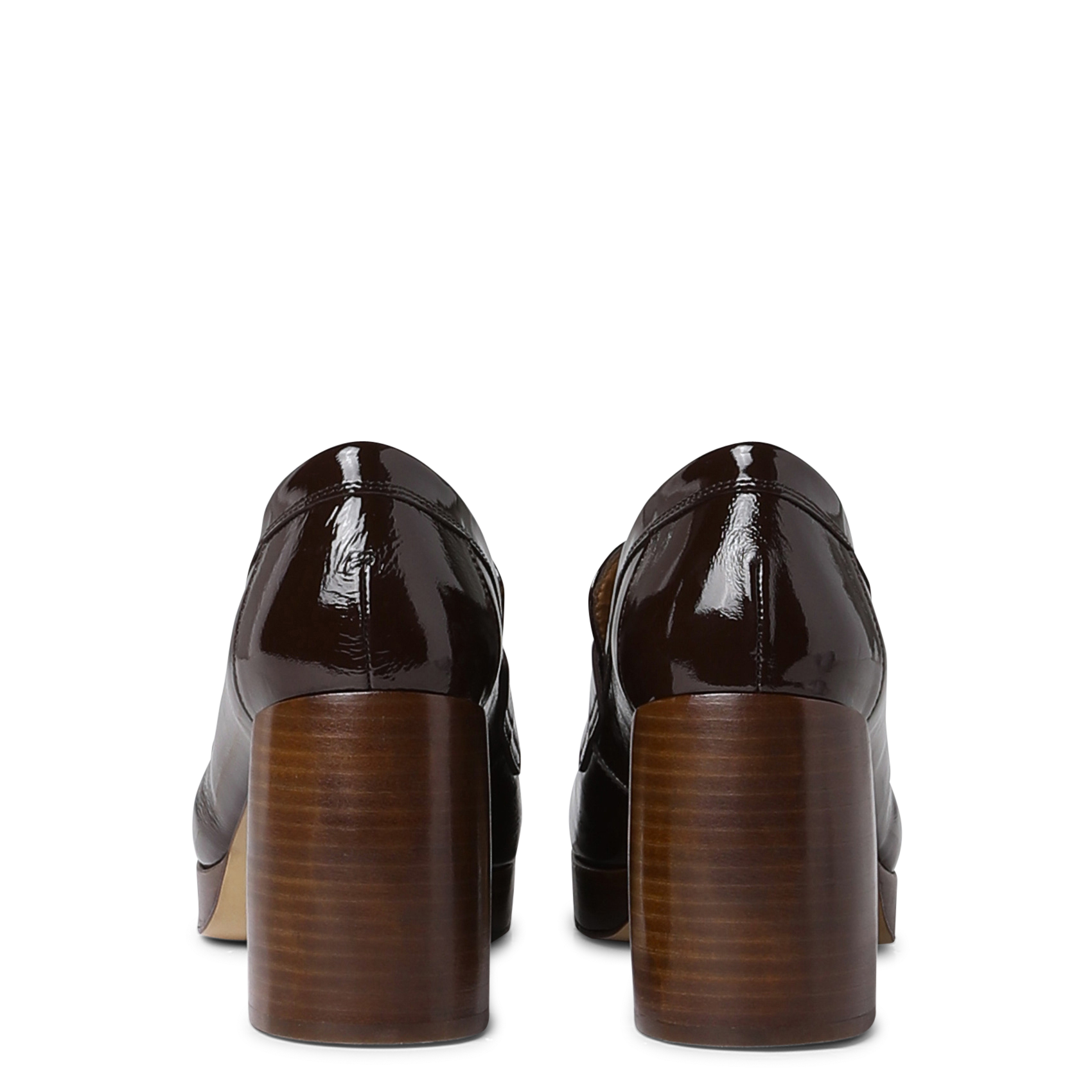 Mocassins en cuir verni violette MAISON 123 Marron