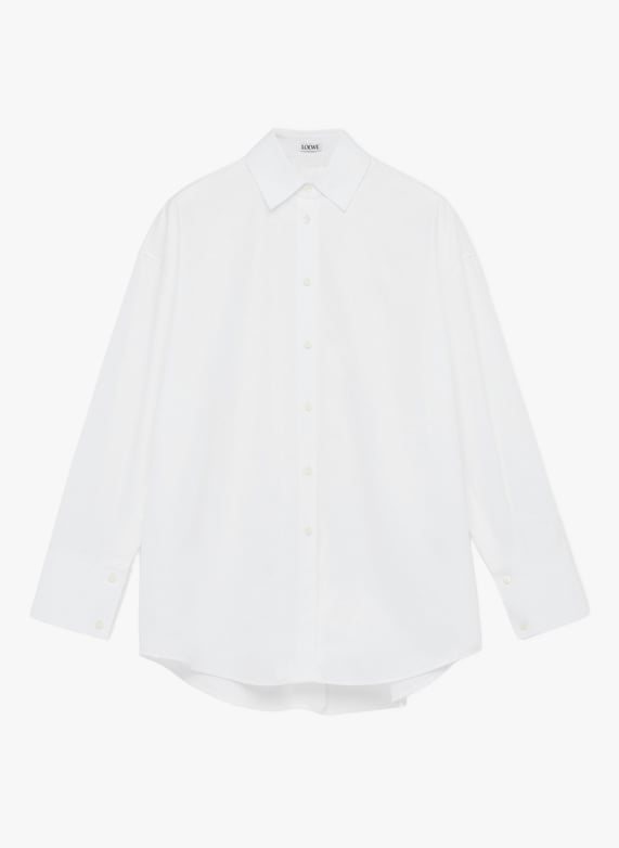 Chemise cape en popeline de coton | Blanc by LOEWE Chemise cape en popeline de coton Blanc