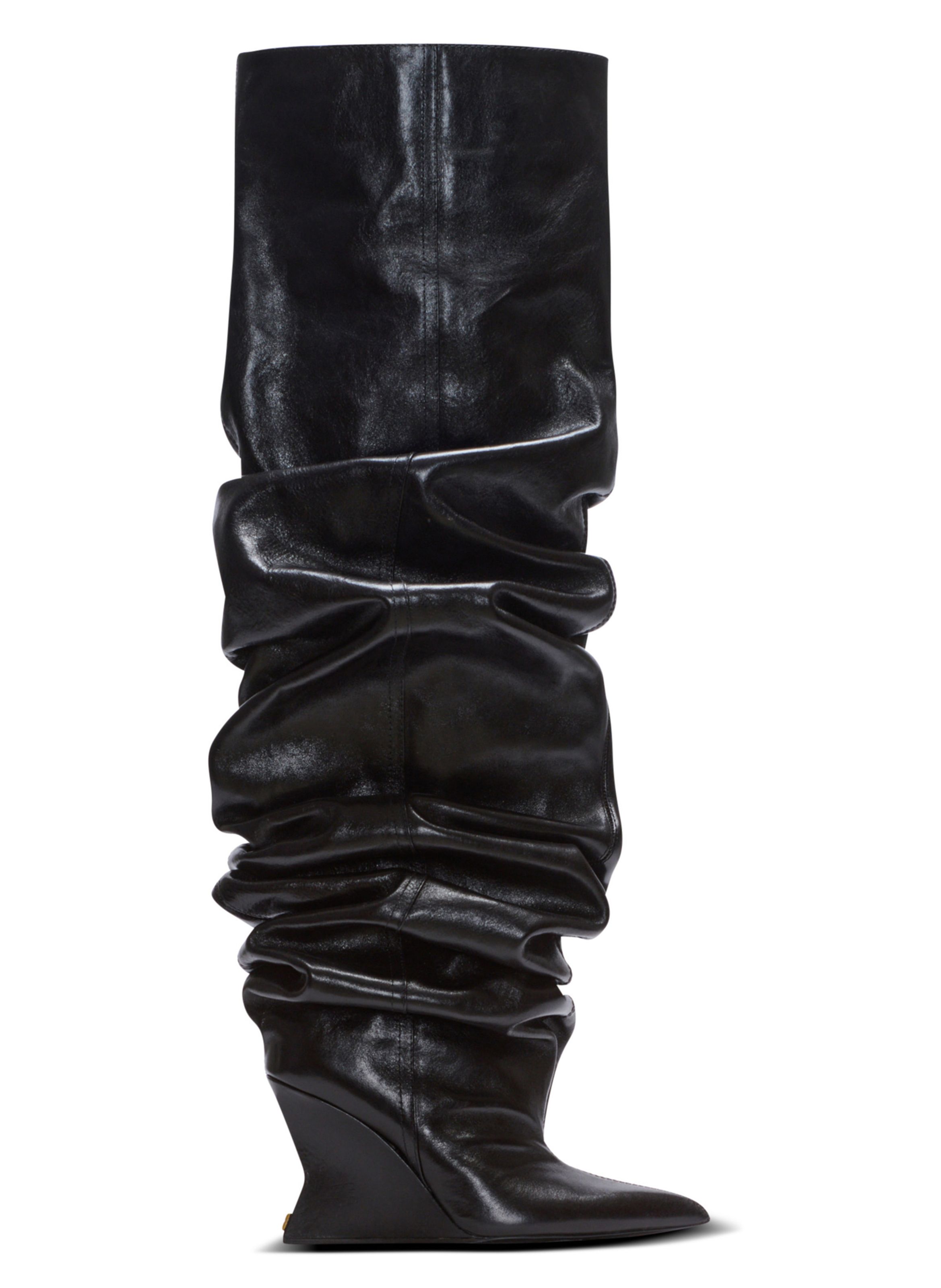 Bottes cuissardes wedge BALMAIN Noir