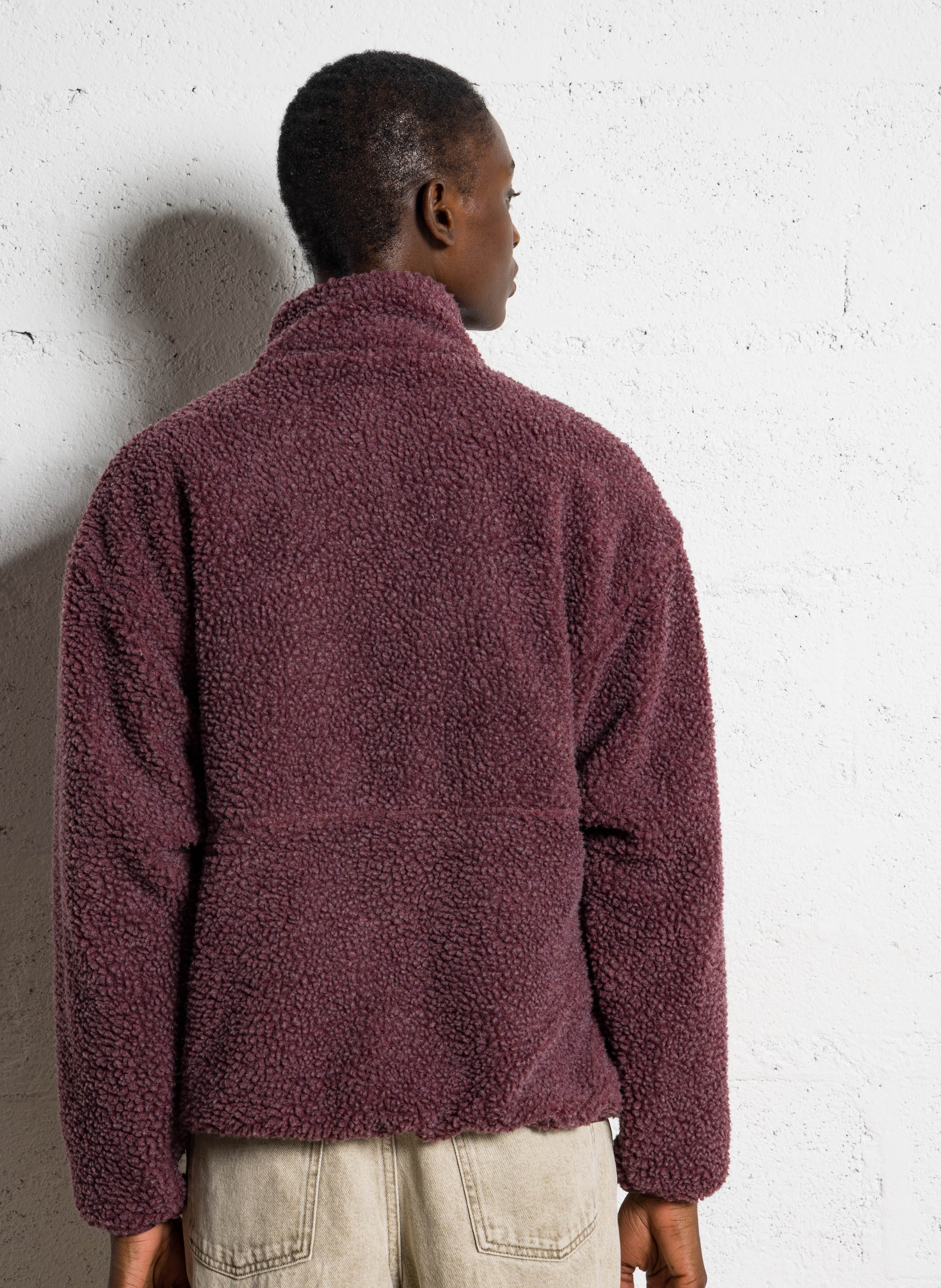 Veste ample zippée à col montant polaire hoktown AMERICAN VINTAGE Rouge