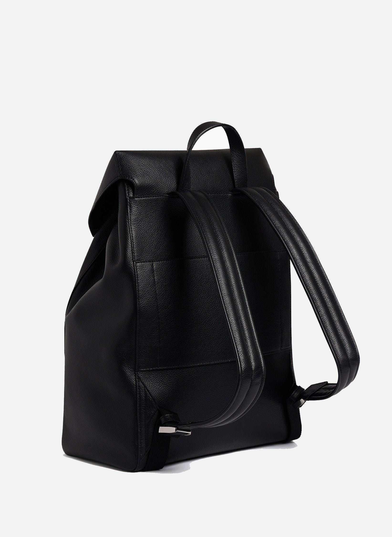 Sac à dos à rabat emile en cuir grainé LE TANNEUR Noir