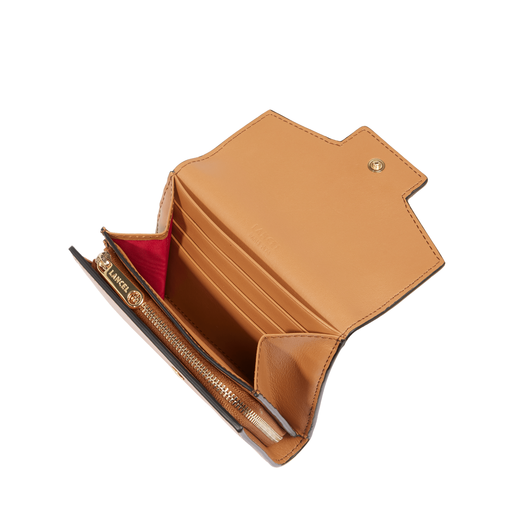 Portefeuille rectangulaire rabat angèle de lancel en cuir LANCEL Marron