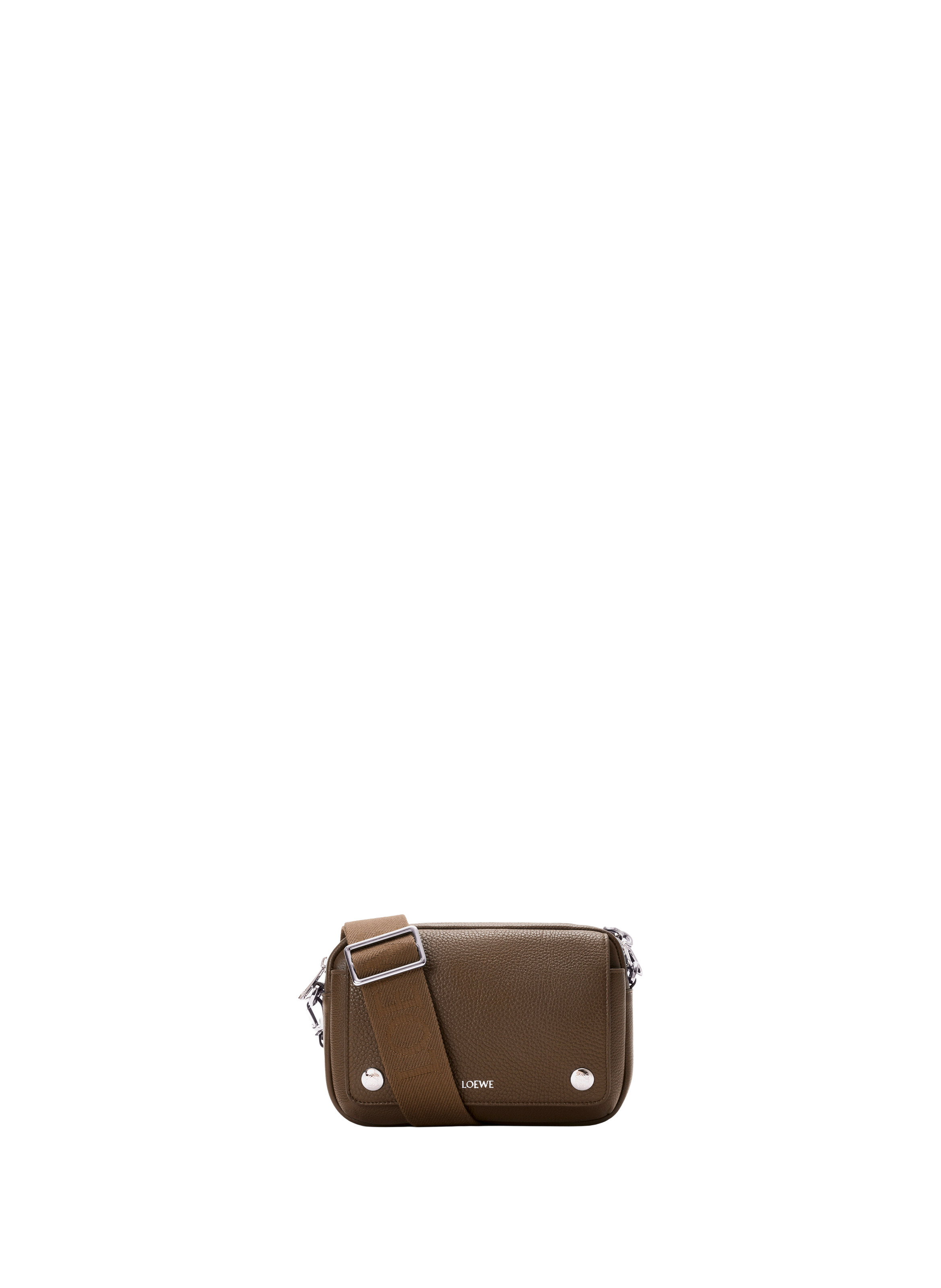 LOEWE Small Pebble messenger bag in soft grained calf leather Brown