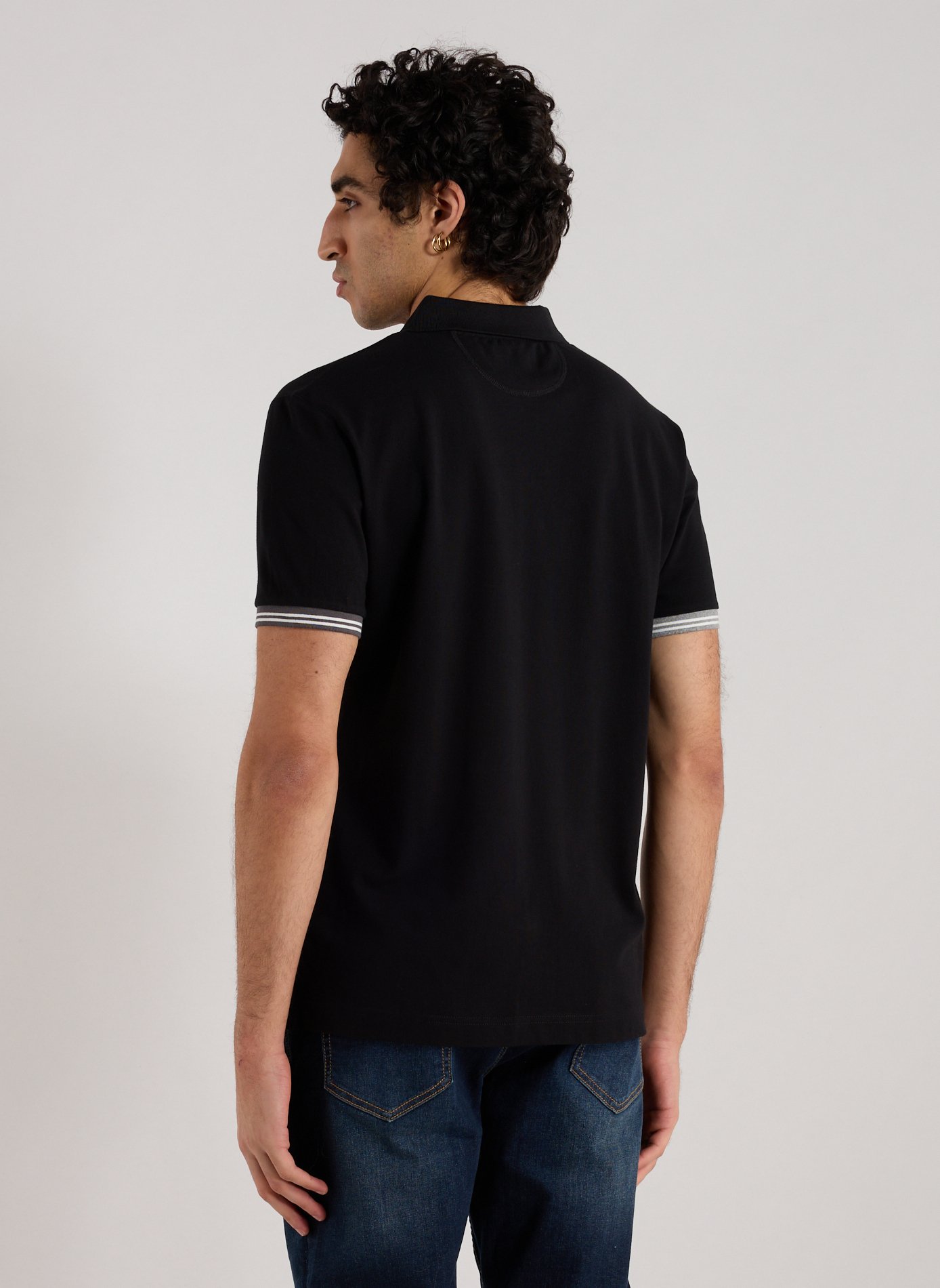 Polo droit en coton mélangé LA MARTINA Noir