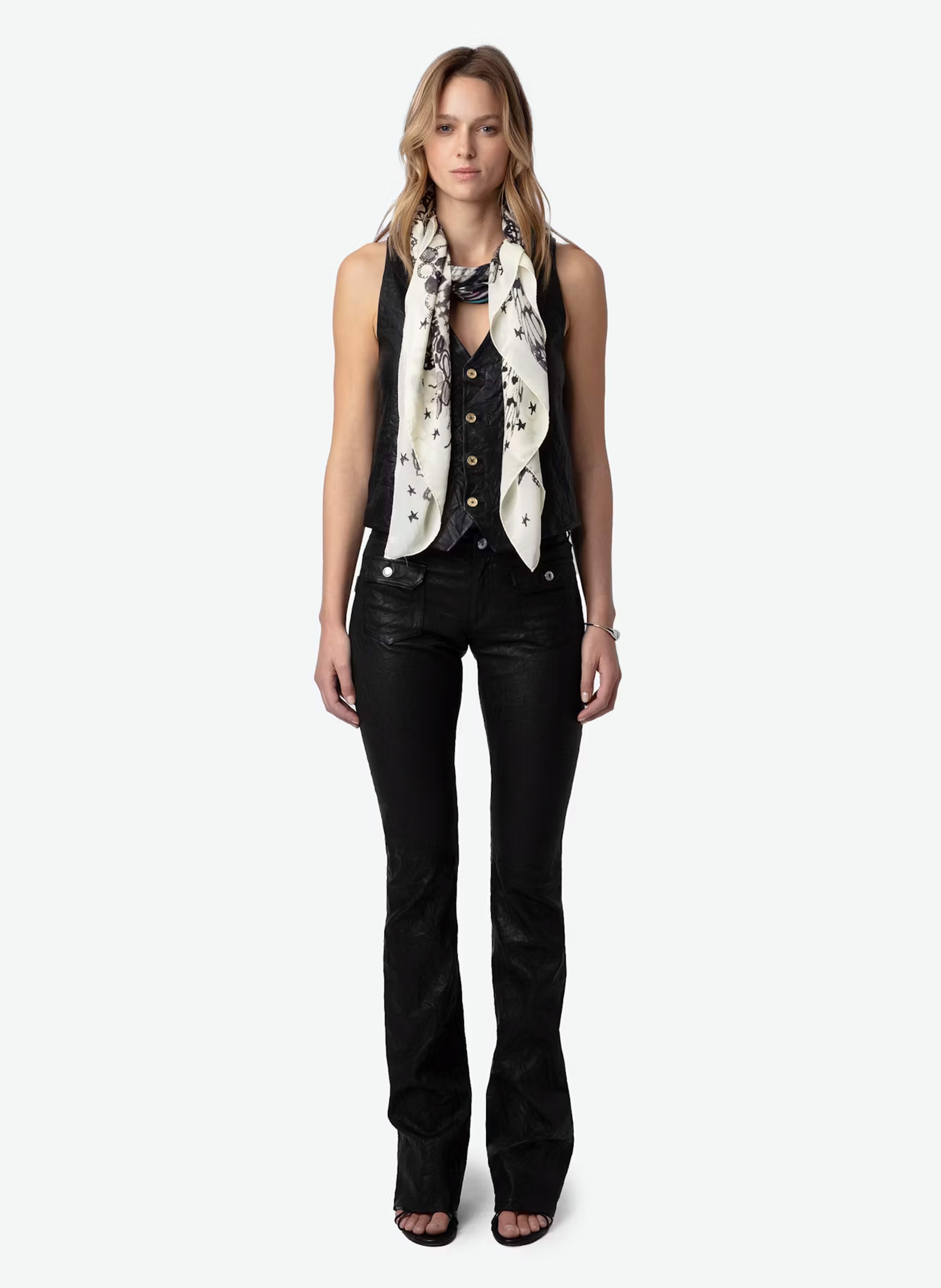 Foulard en soie imprimé blondie ZADIG&VOLTAIRE Blanc