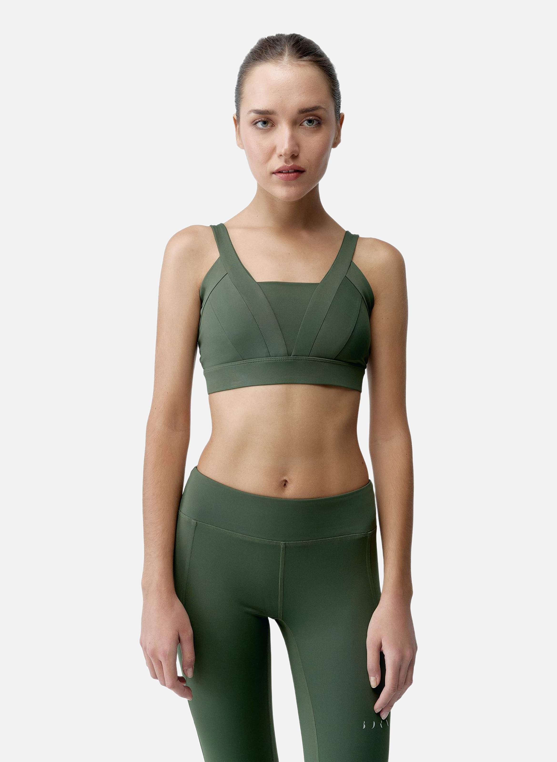 Brassière de sport performance fixation haute madaba BORN LIVING YOGA Kaki