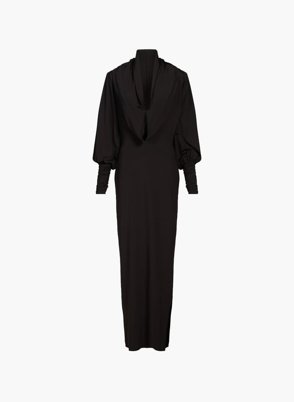 rotate satin dress Satin Tie Shirt Dress Black