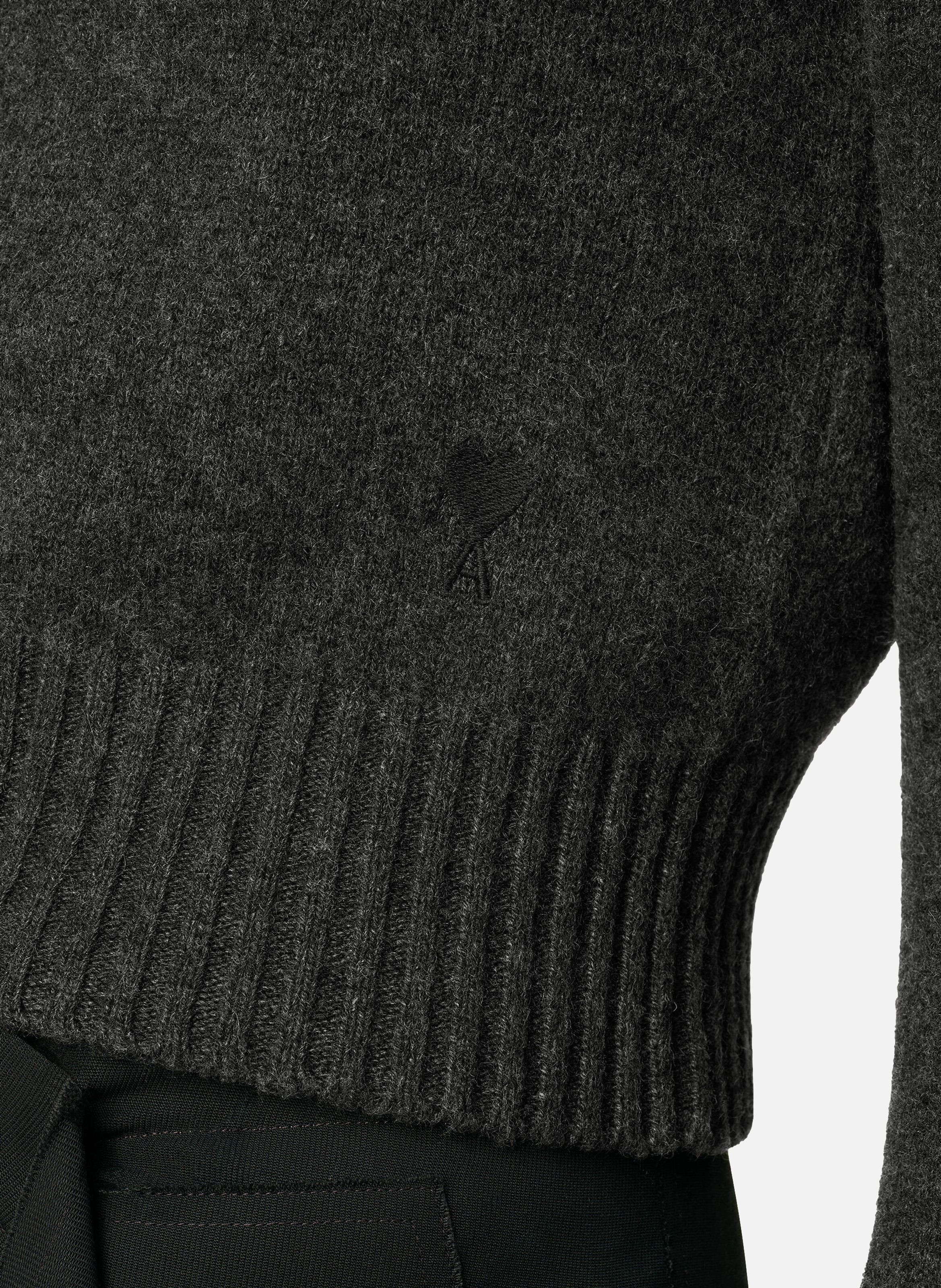 Pull col rond ami de coeur en cachemire AMI PARIS Gris