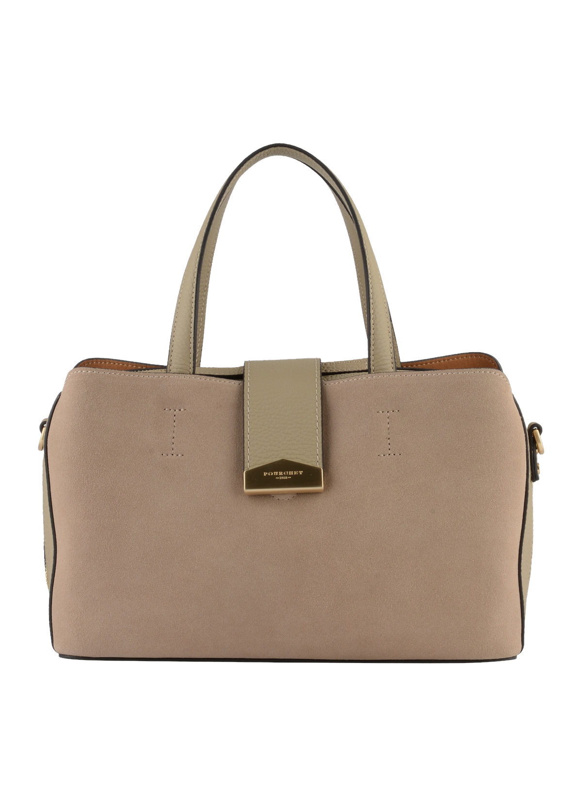 Cavalcade daim  porté main mastic POURCHET Gris