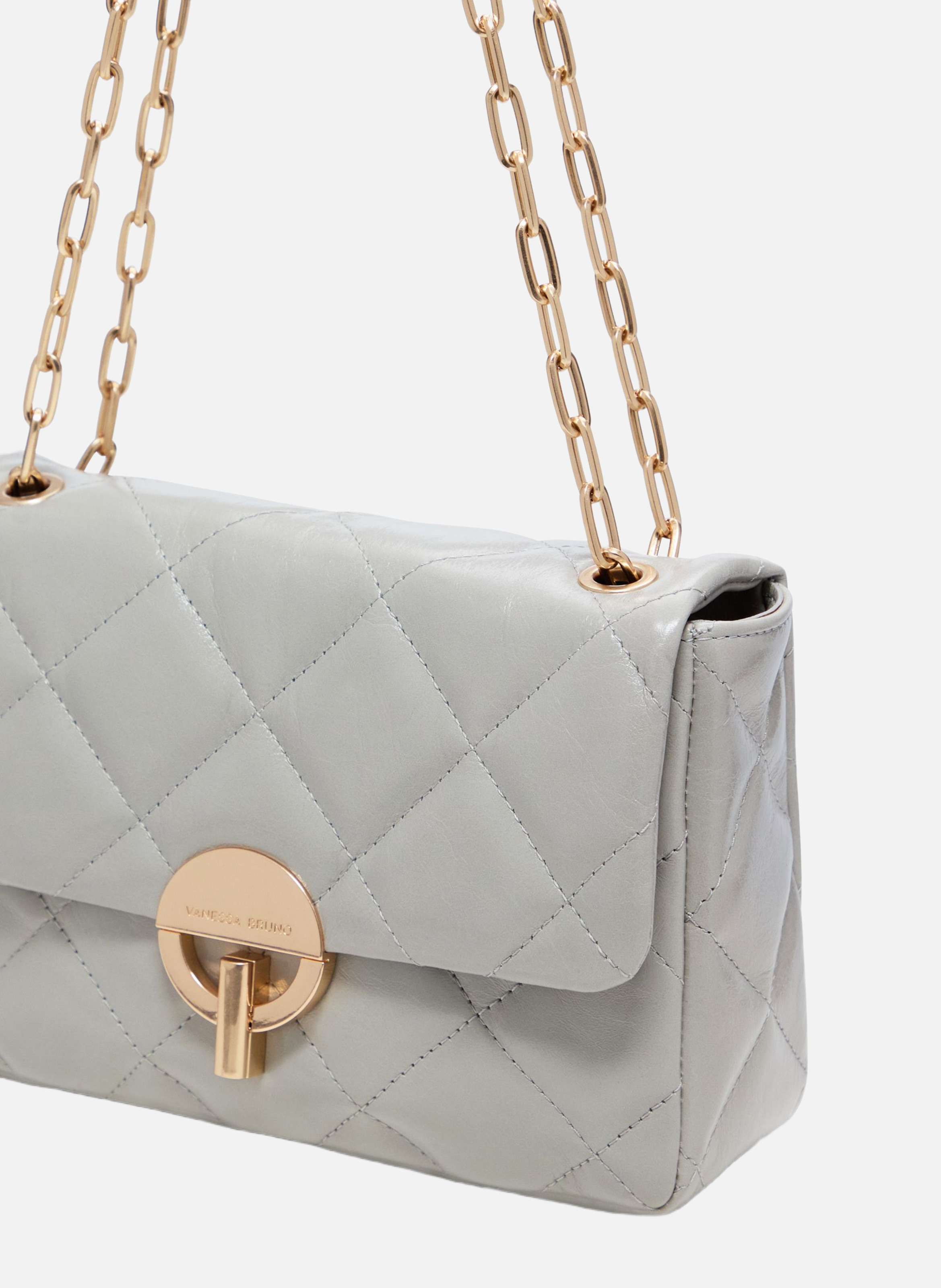 Grand sac moon en cuir Gris